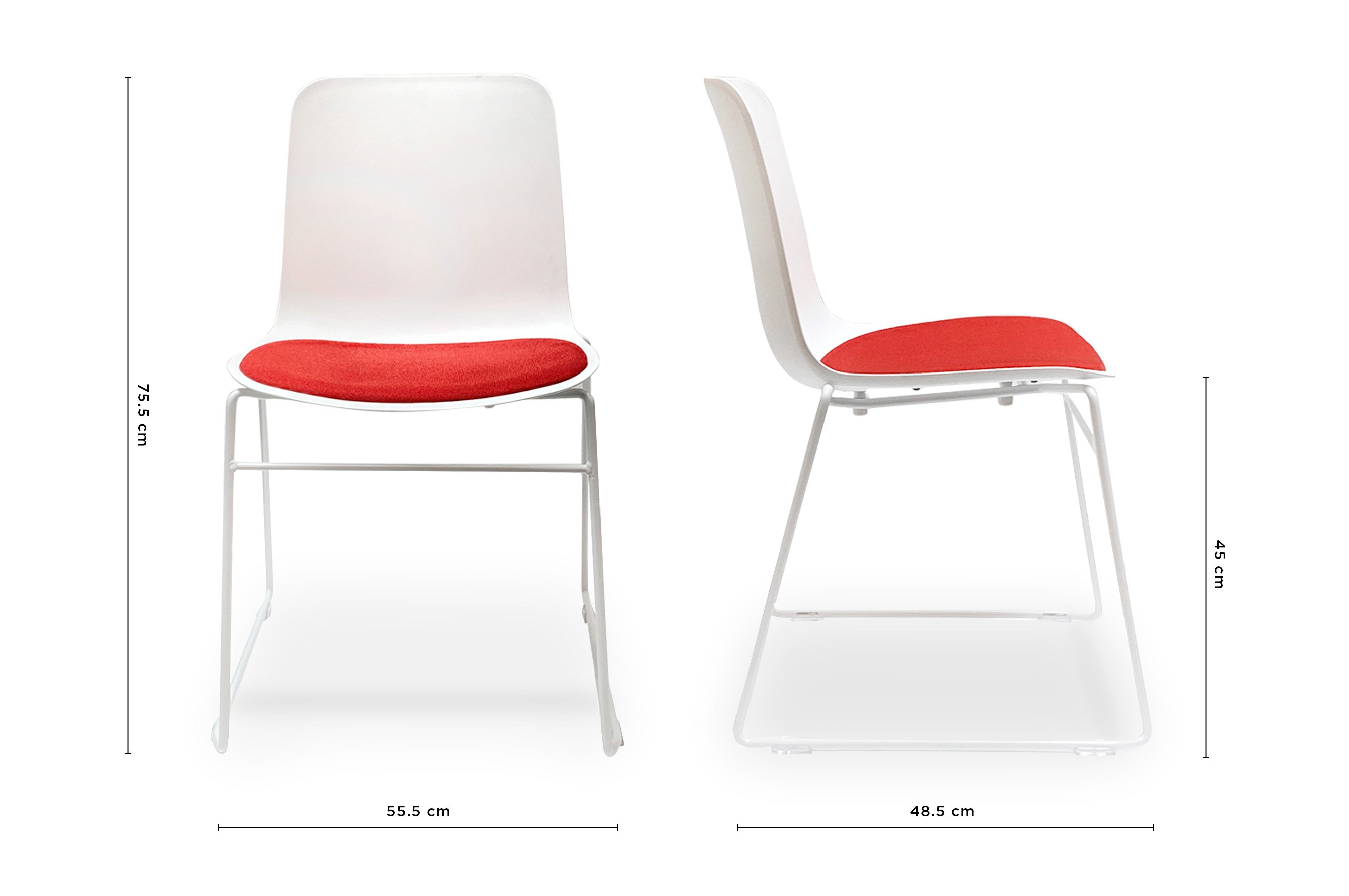 Valentina Chair White / Red Cushion 6