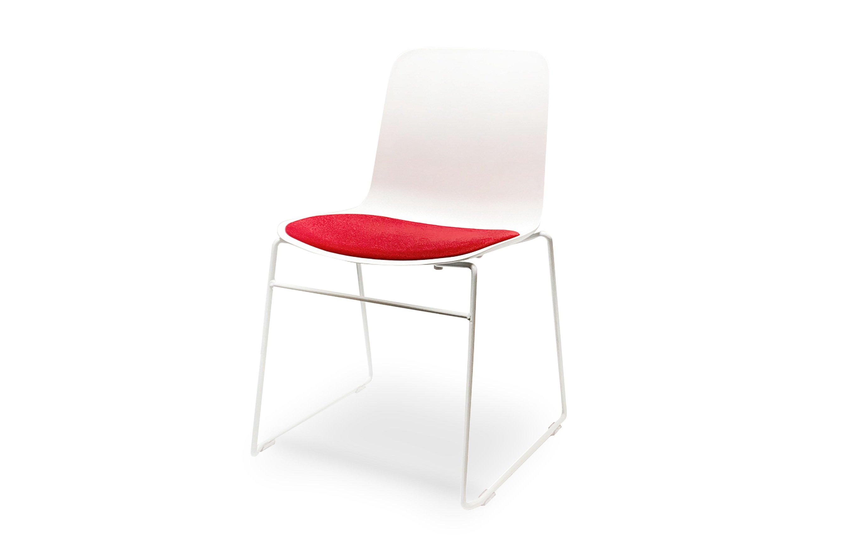 Valentina Chair White / Red Cushion 2