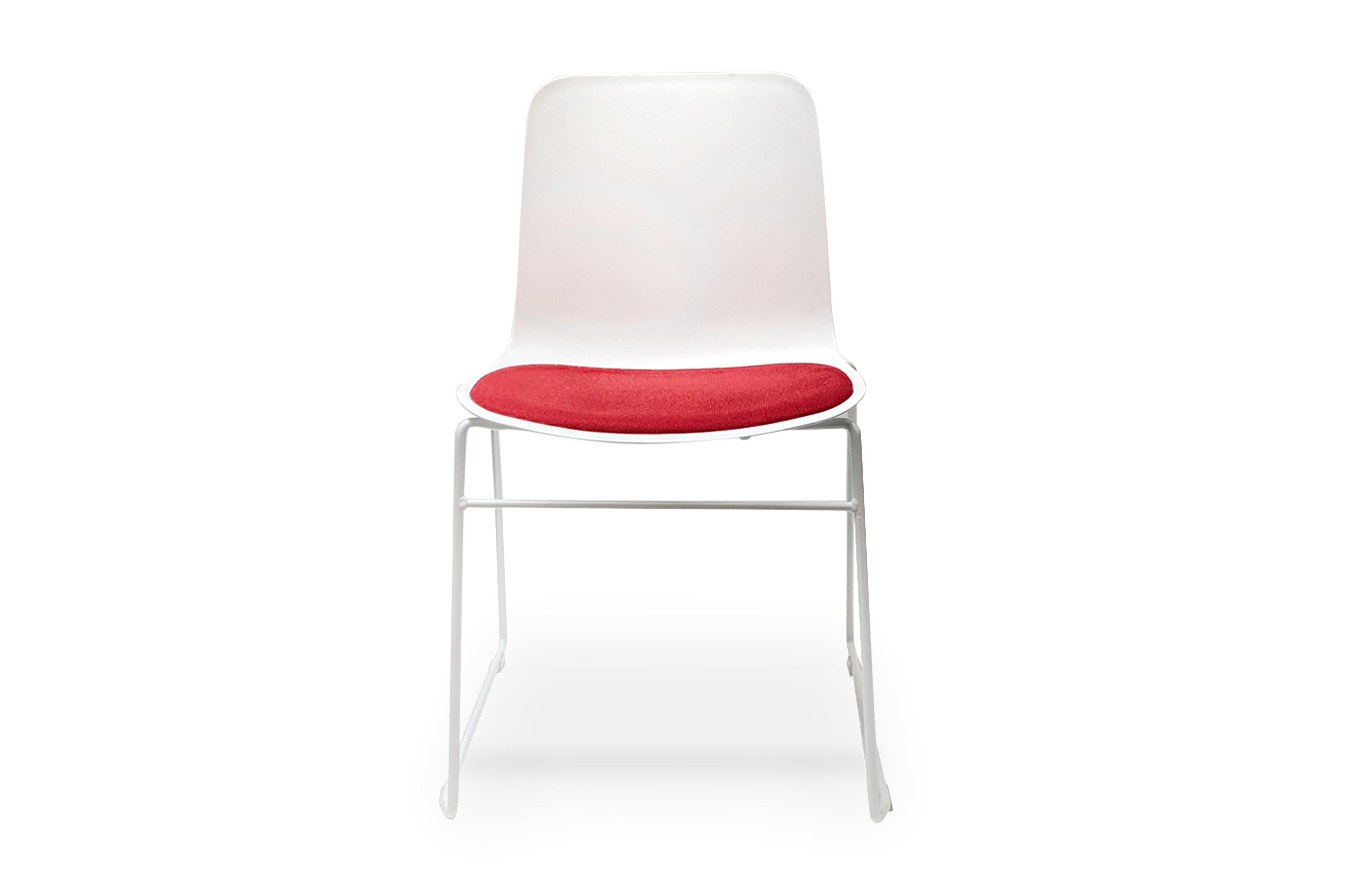 Valentina Chair White / Red Cushion 1
