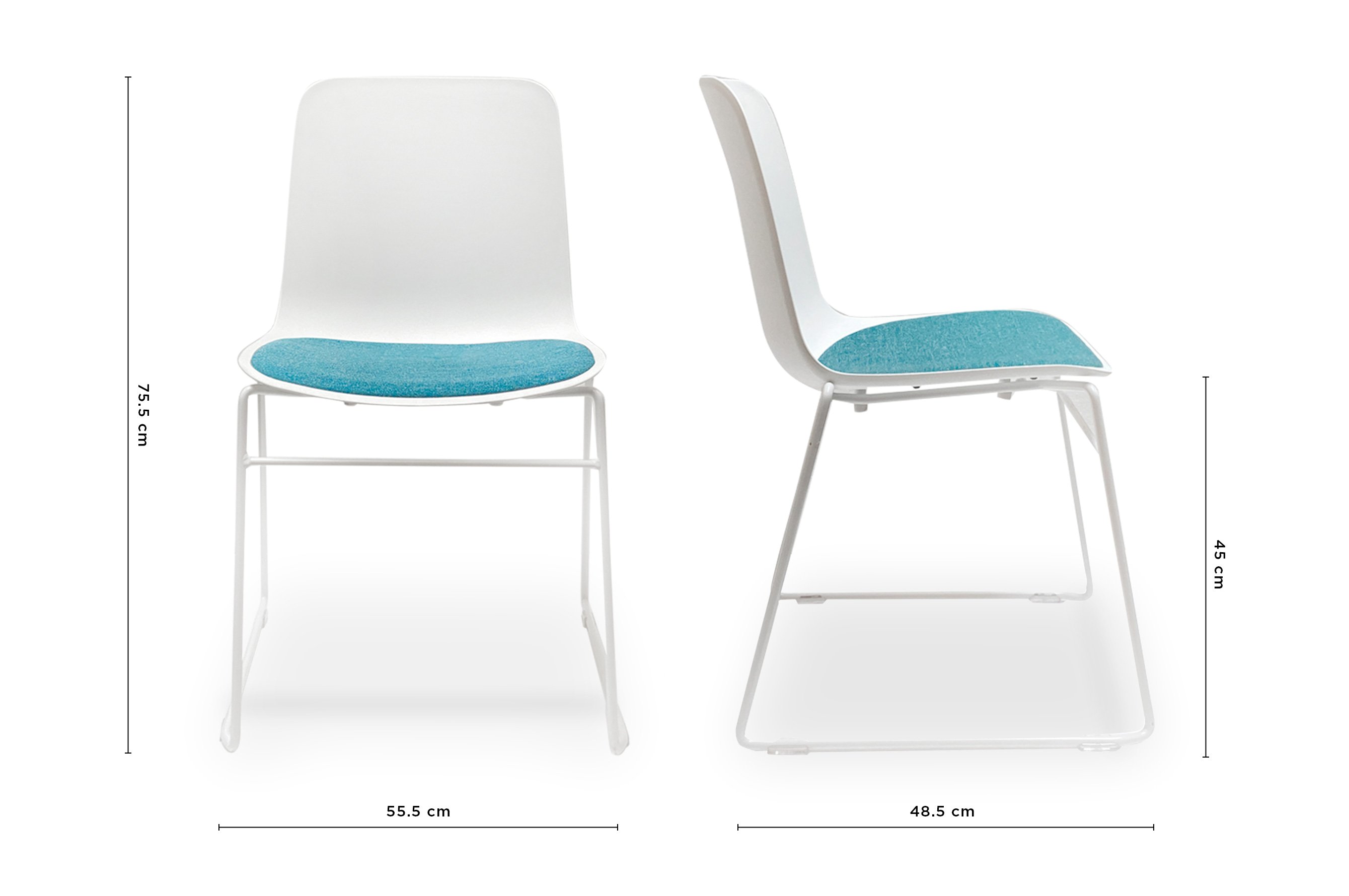 Valentina Chair – White / Aqua Cushion 6