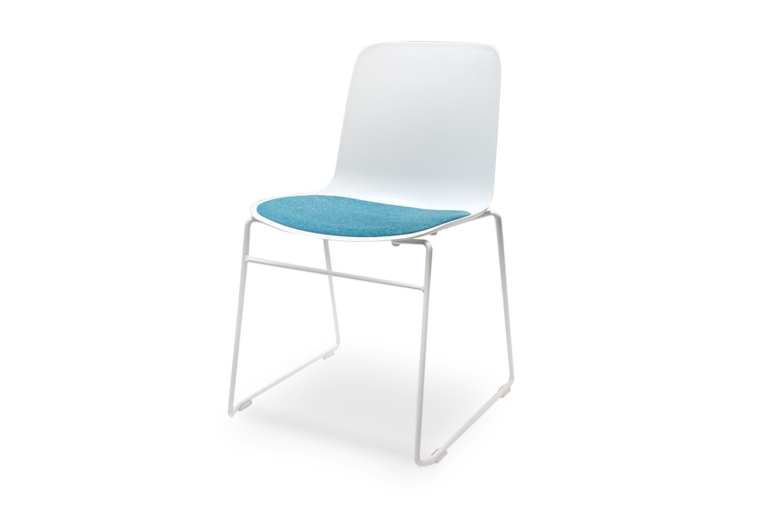 Valentina Chair – White / Aqua Cushion 2