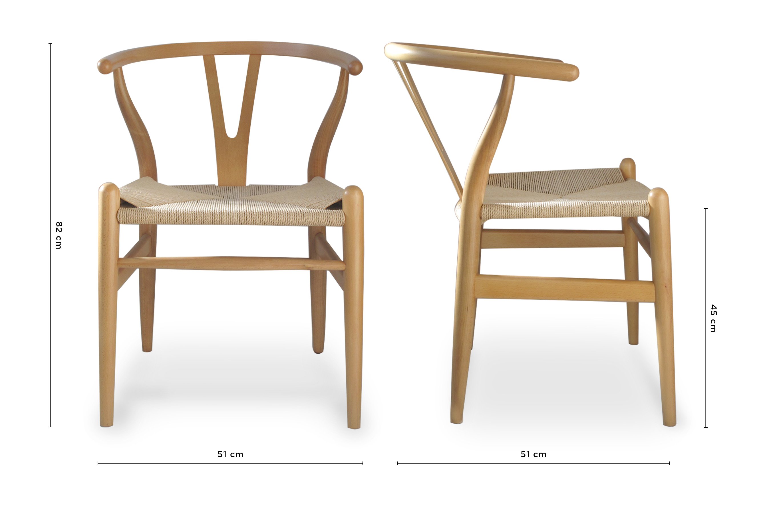 Nordic Y Back Dining Chair – Beech / Natural Weave 5