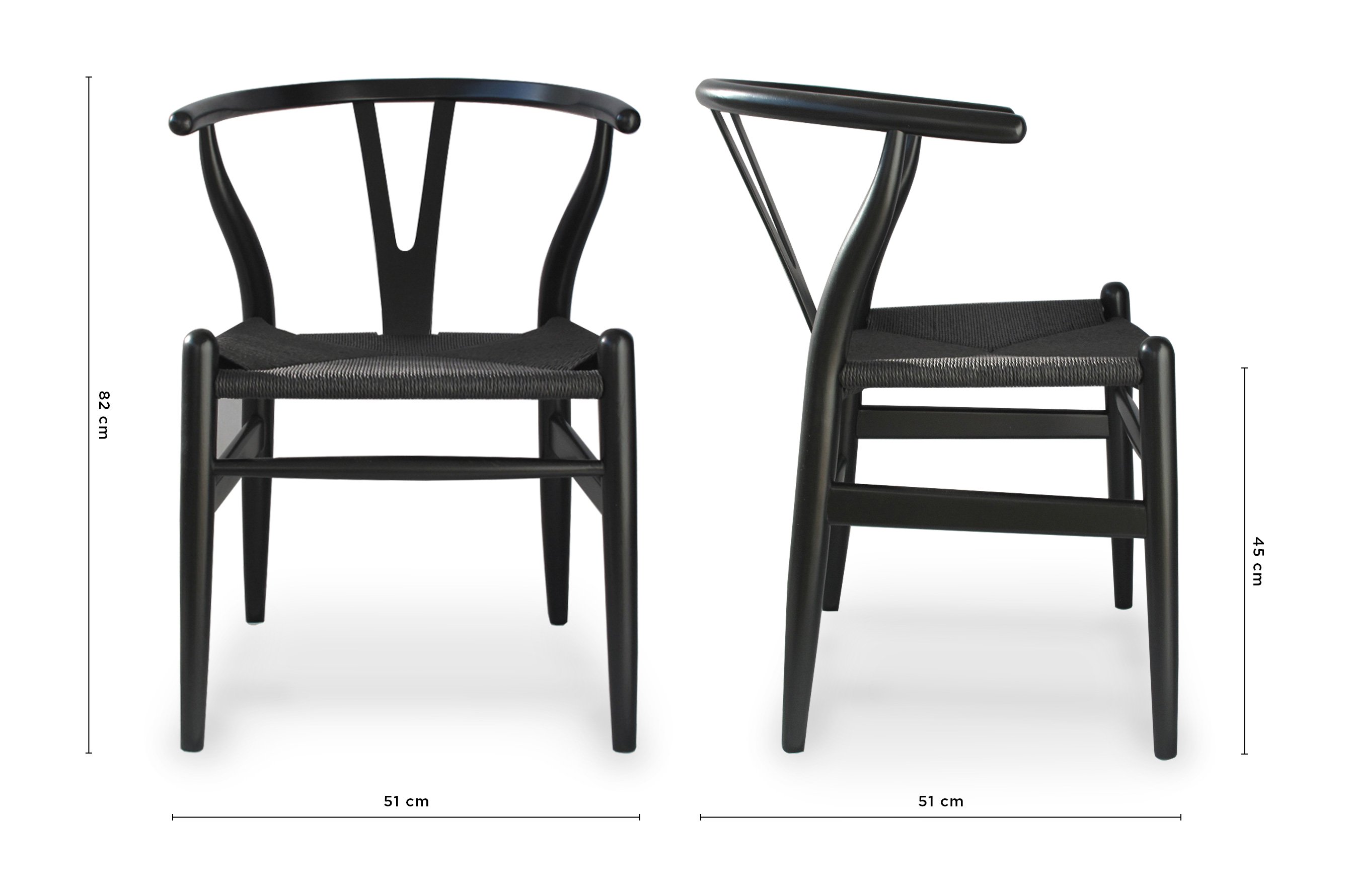 Nordic Y Back Dining Chair – Black / Black Weave 5