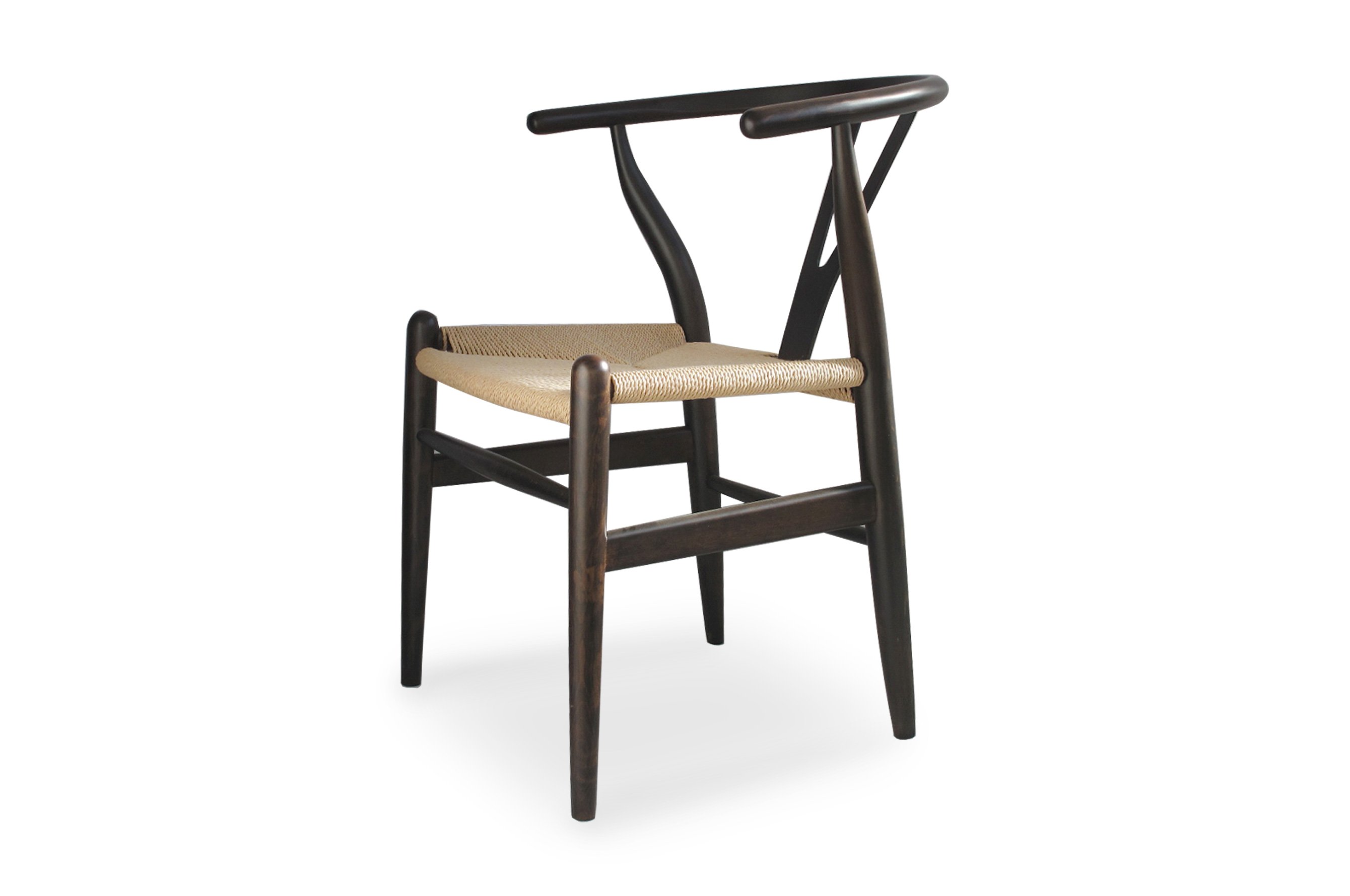 Nordic Y Back Dining Chair – Brown / Natural Weave 2