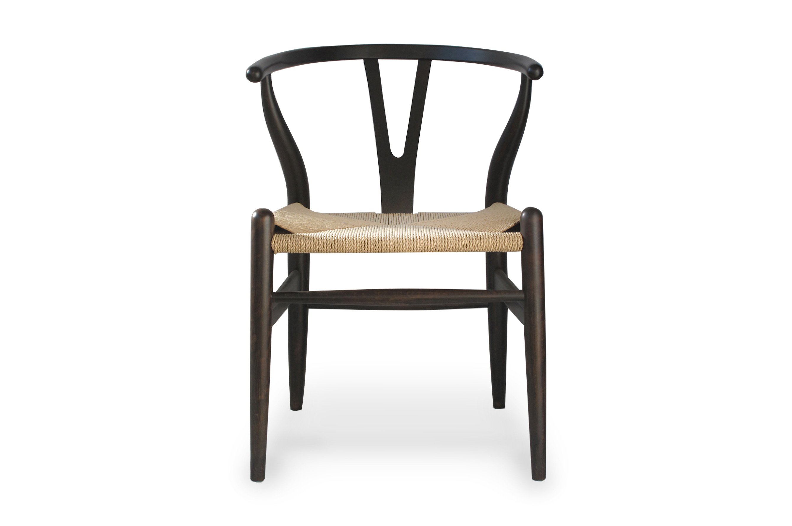 Nordic Y Back Dining Chair – Brown / Natural Weave 1