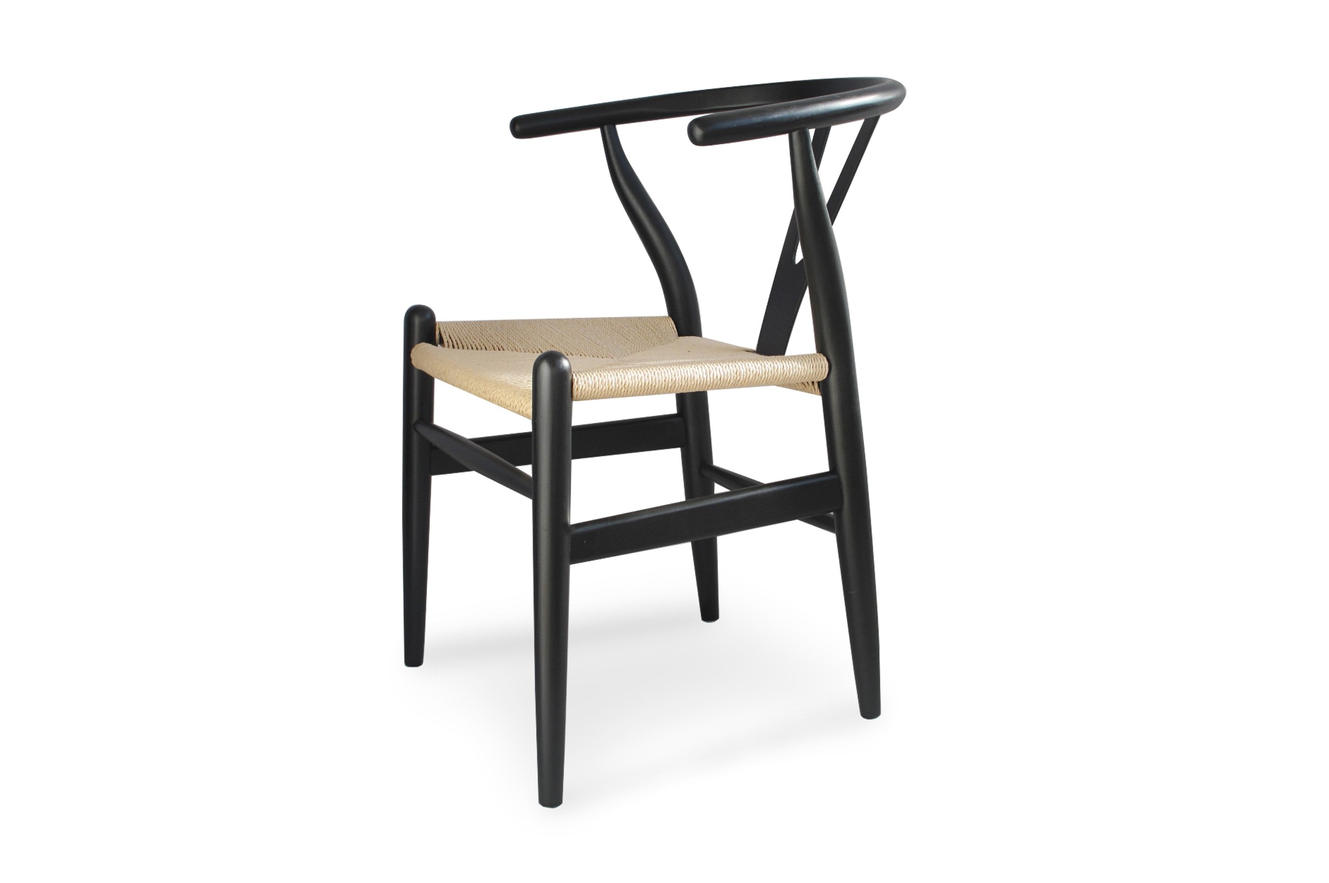 Nordic Y Back Dining Chair – Black / Natural Weave 2