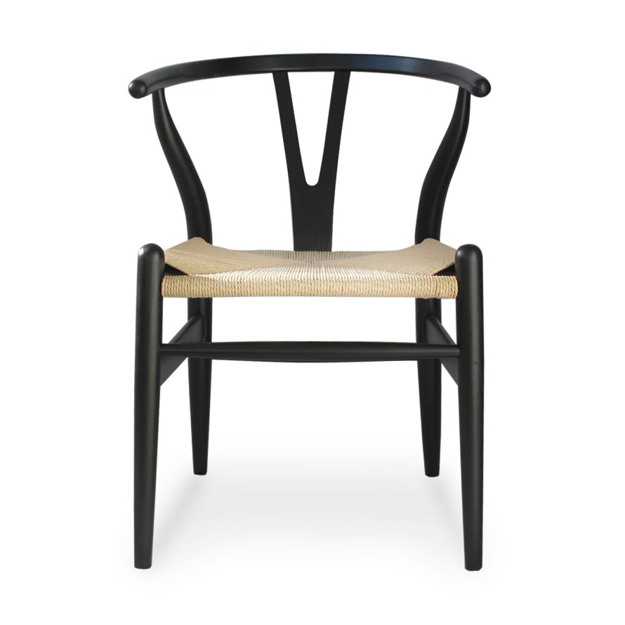Nordic Y Back Dining Chair – Black / Natural Weave 17