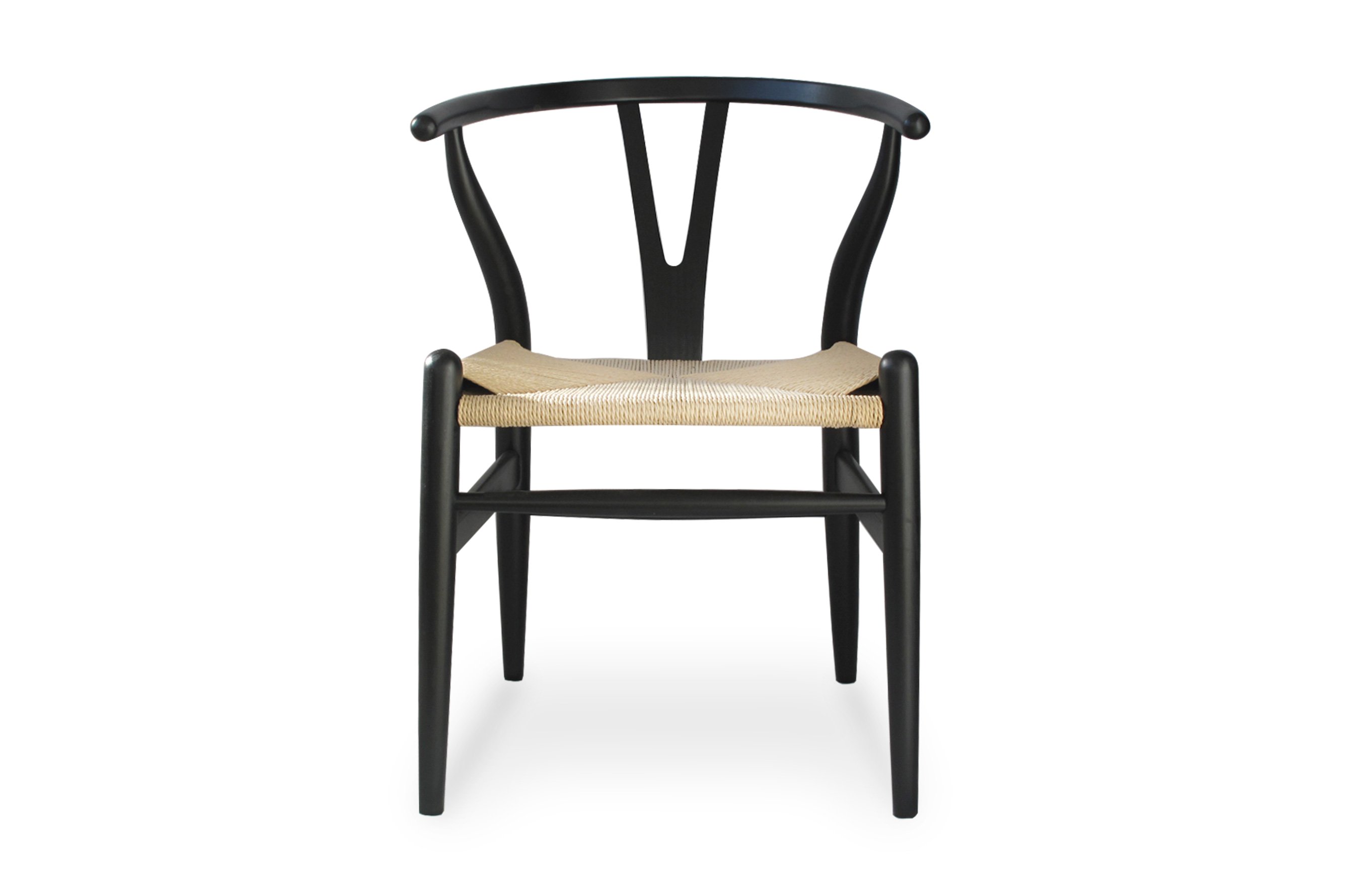 Nordic Y Back Dining Chair – Black / Natural Weave 1