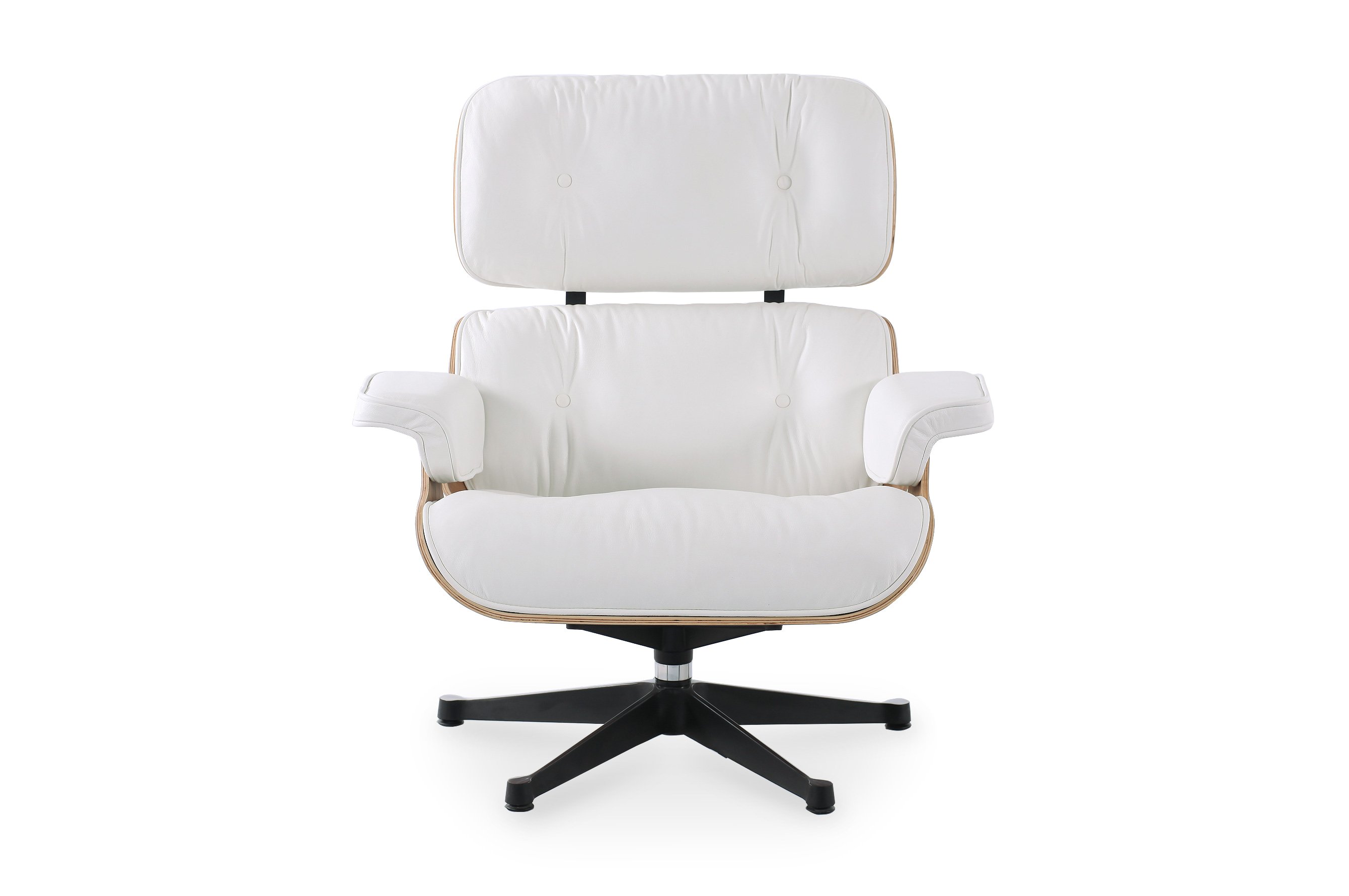 The Lounge Chair & Ottoman Premium – White / Walnut 2