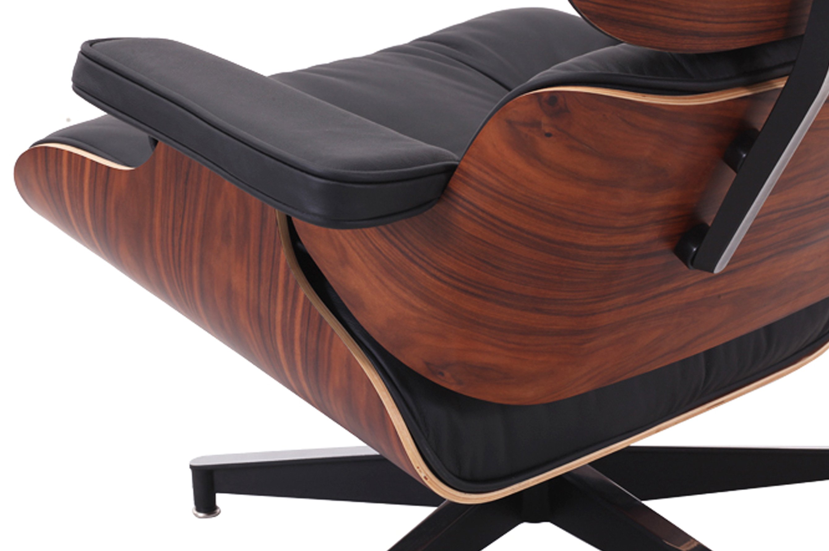 The Lounge Chair & Ottoman – Premium Black / Rosewood 3