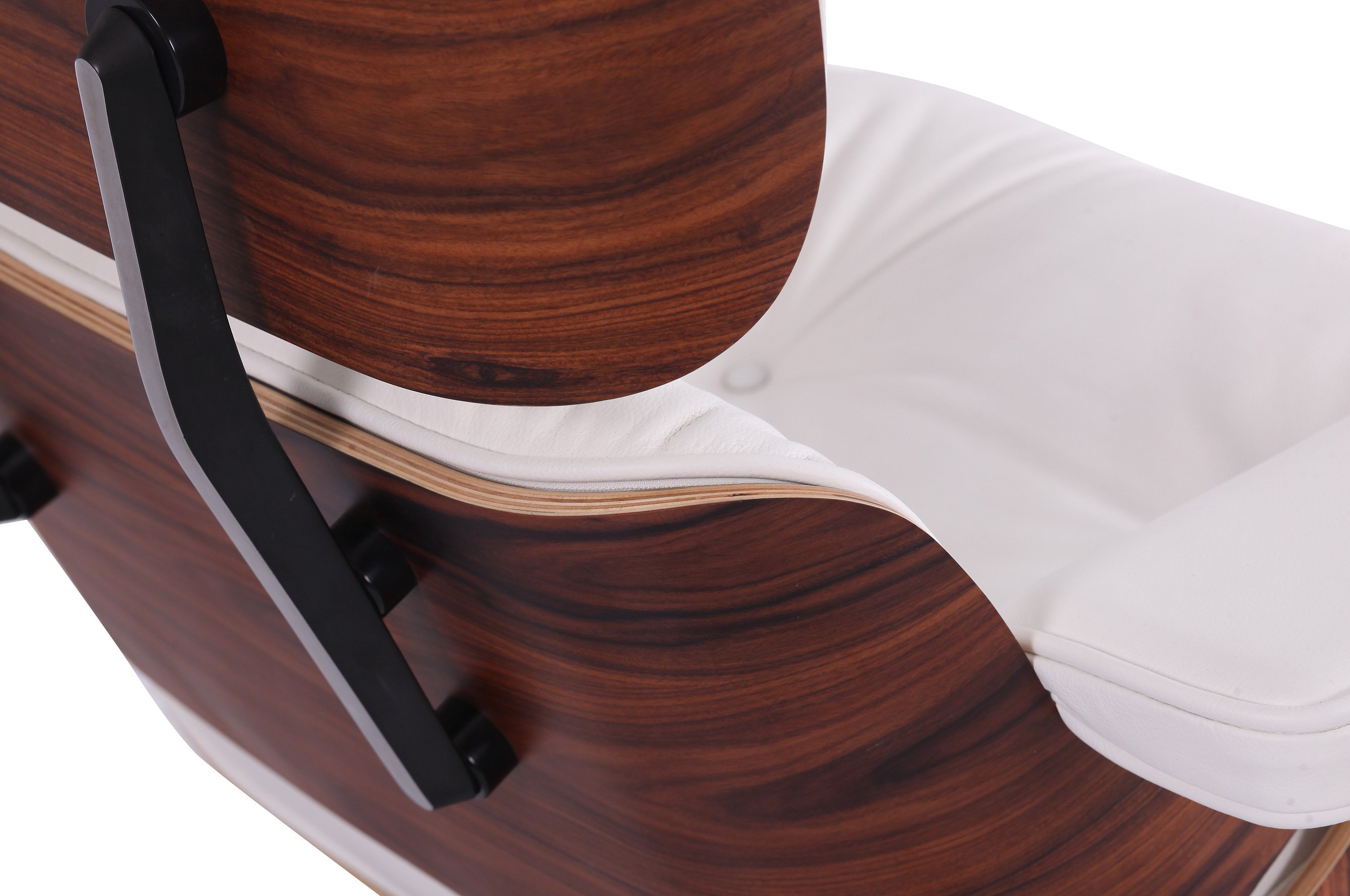 The Lounge Chair & Ottoman – Premium White / Rosewood 4