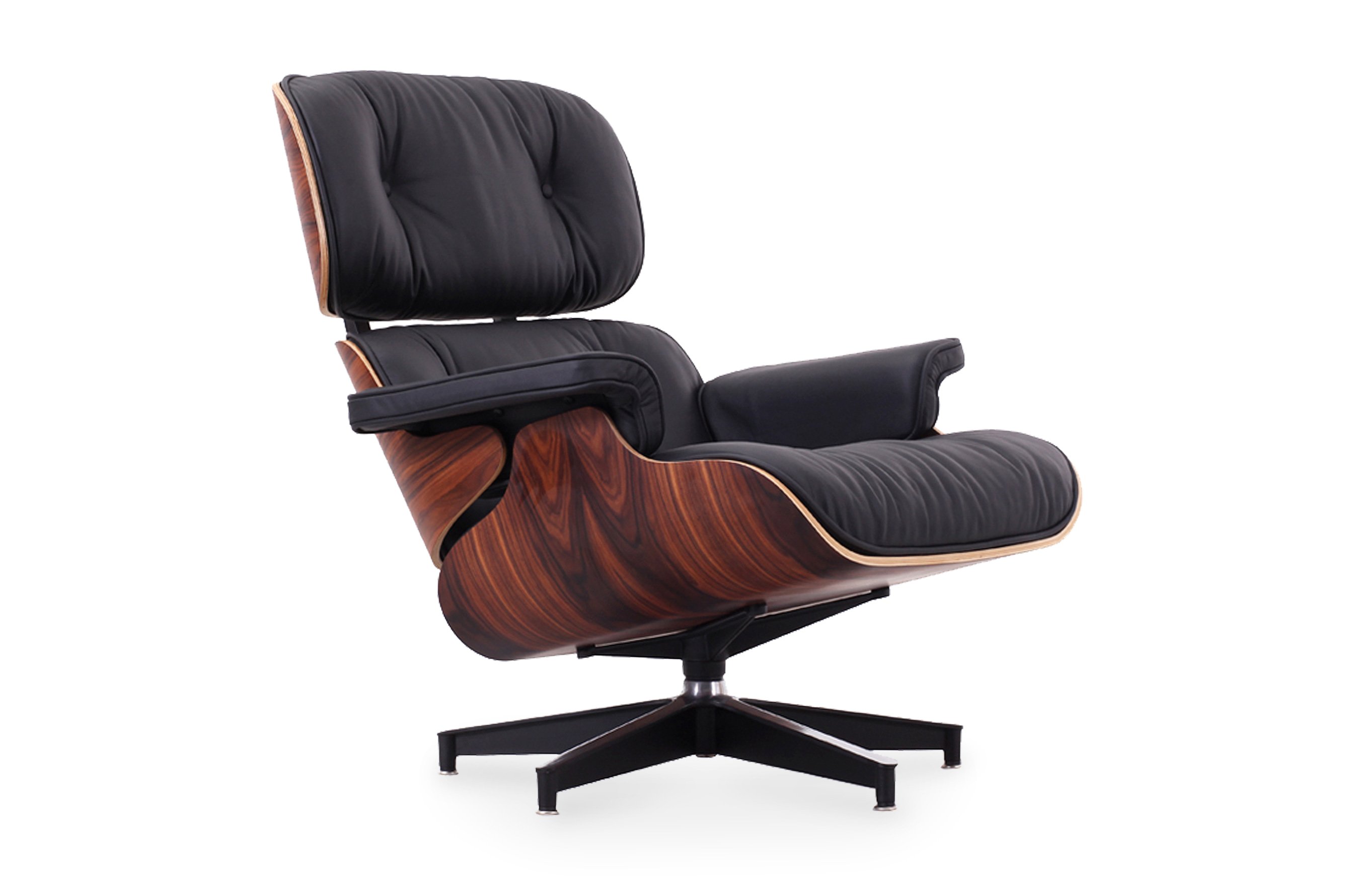 The Lounge Chair & Ottoman – Premium Black / Rosewood 2