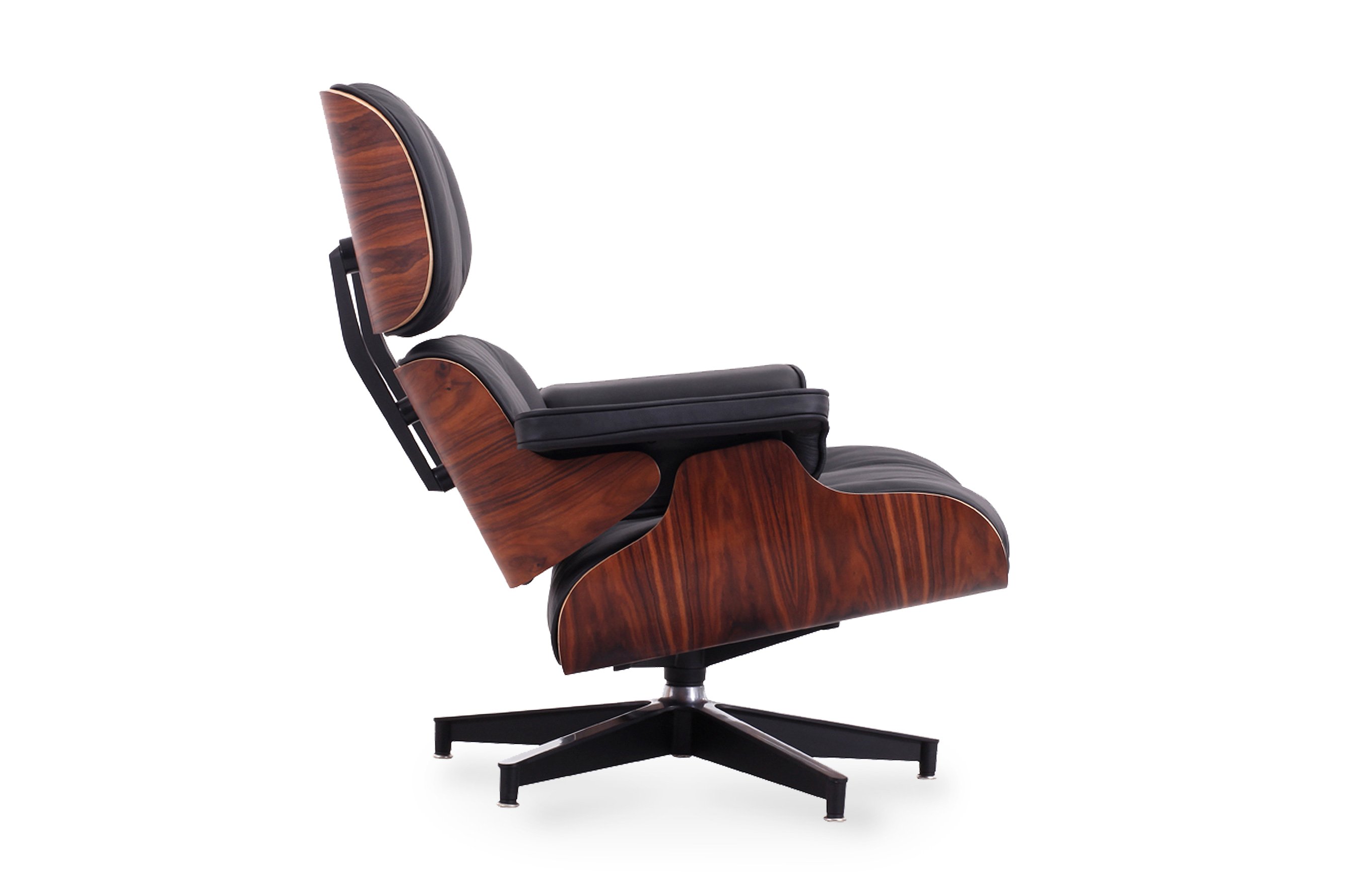 The Lounge Chair & Ottoman – Premium Black / Rosewood 5