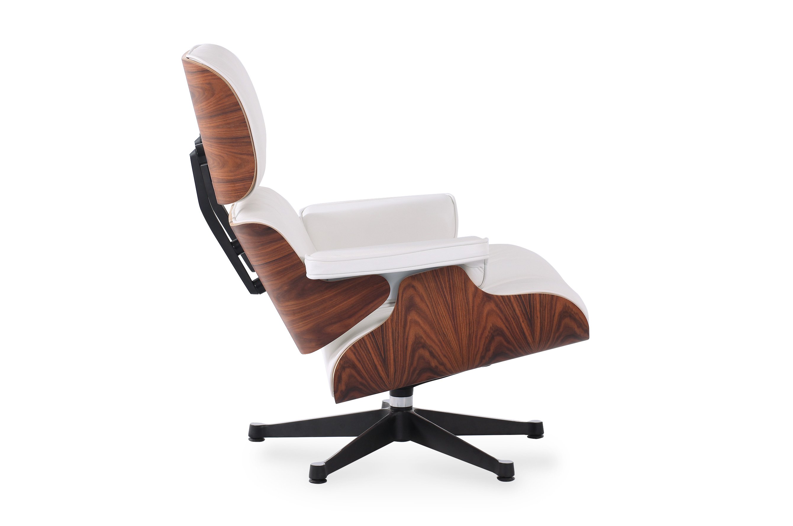 The Lounge Chair & Ottoman – Premium White / Rosewood 2