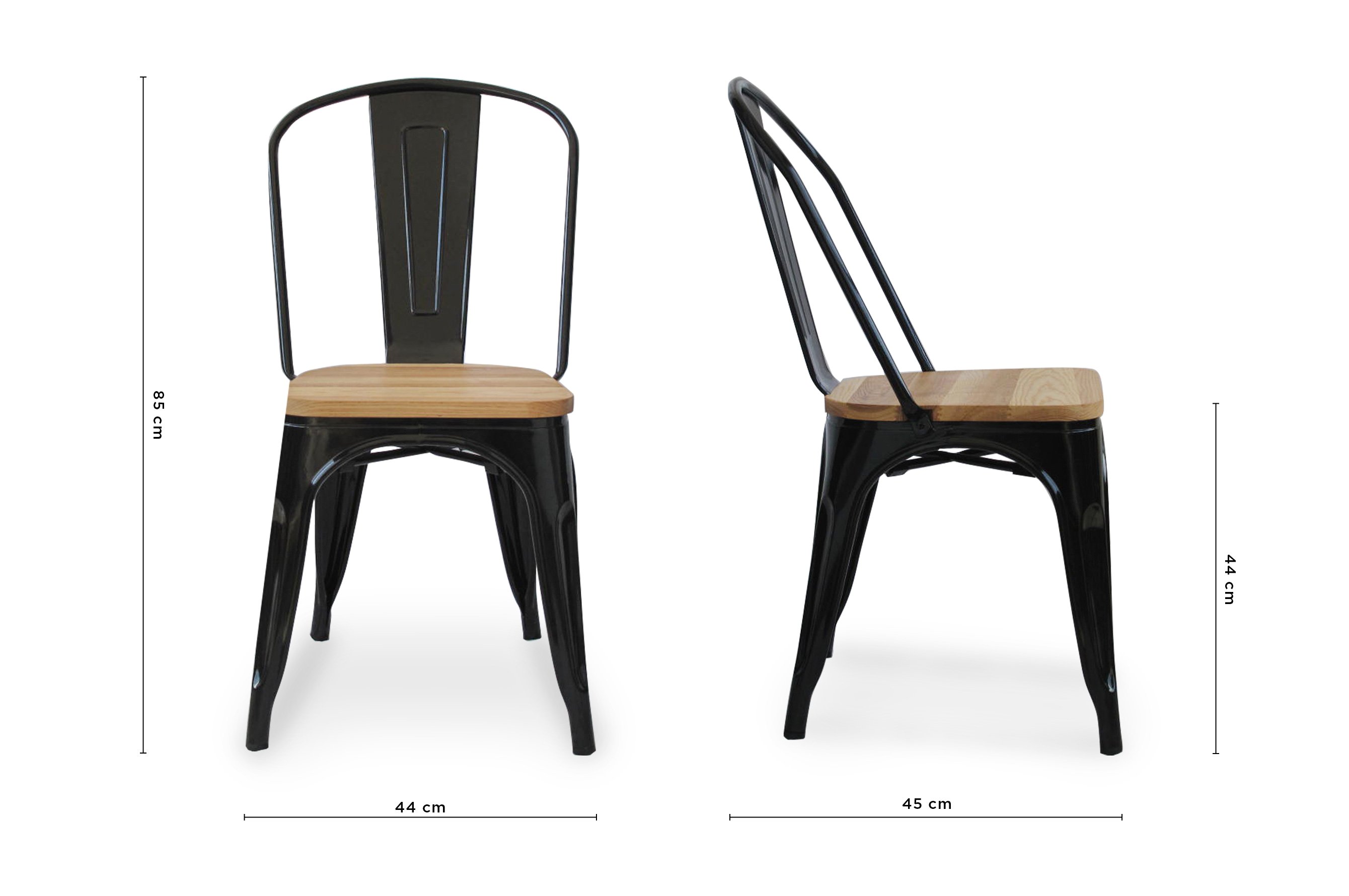 Amelie Chair – Matt Black / Natural Elm Wood 5