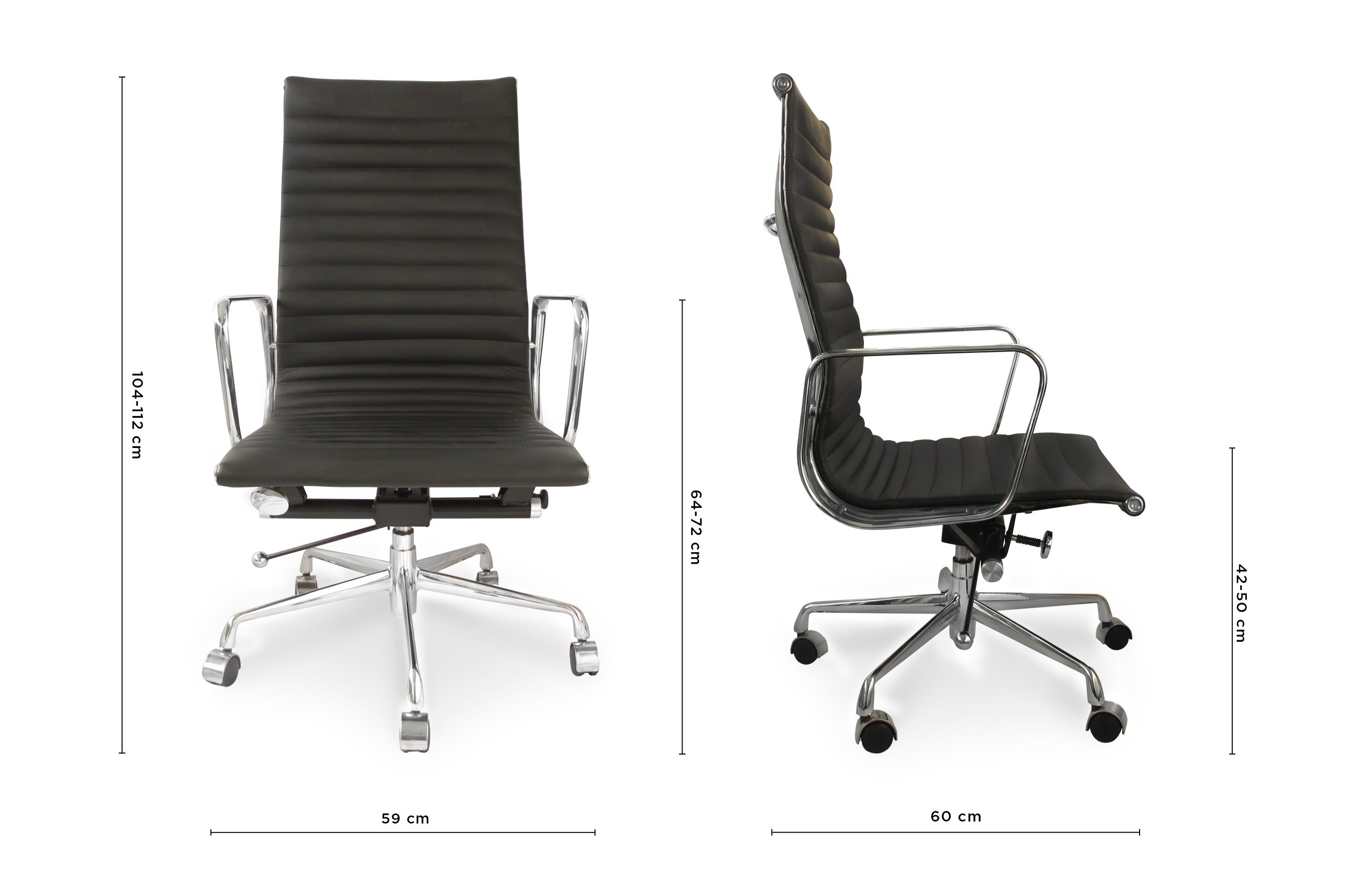 Group Ribbed High Back Office Chair – Black 4