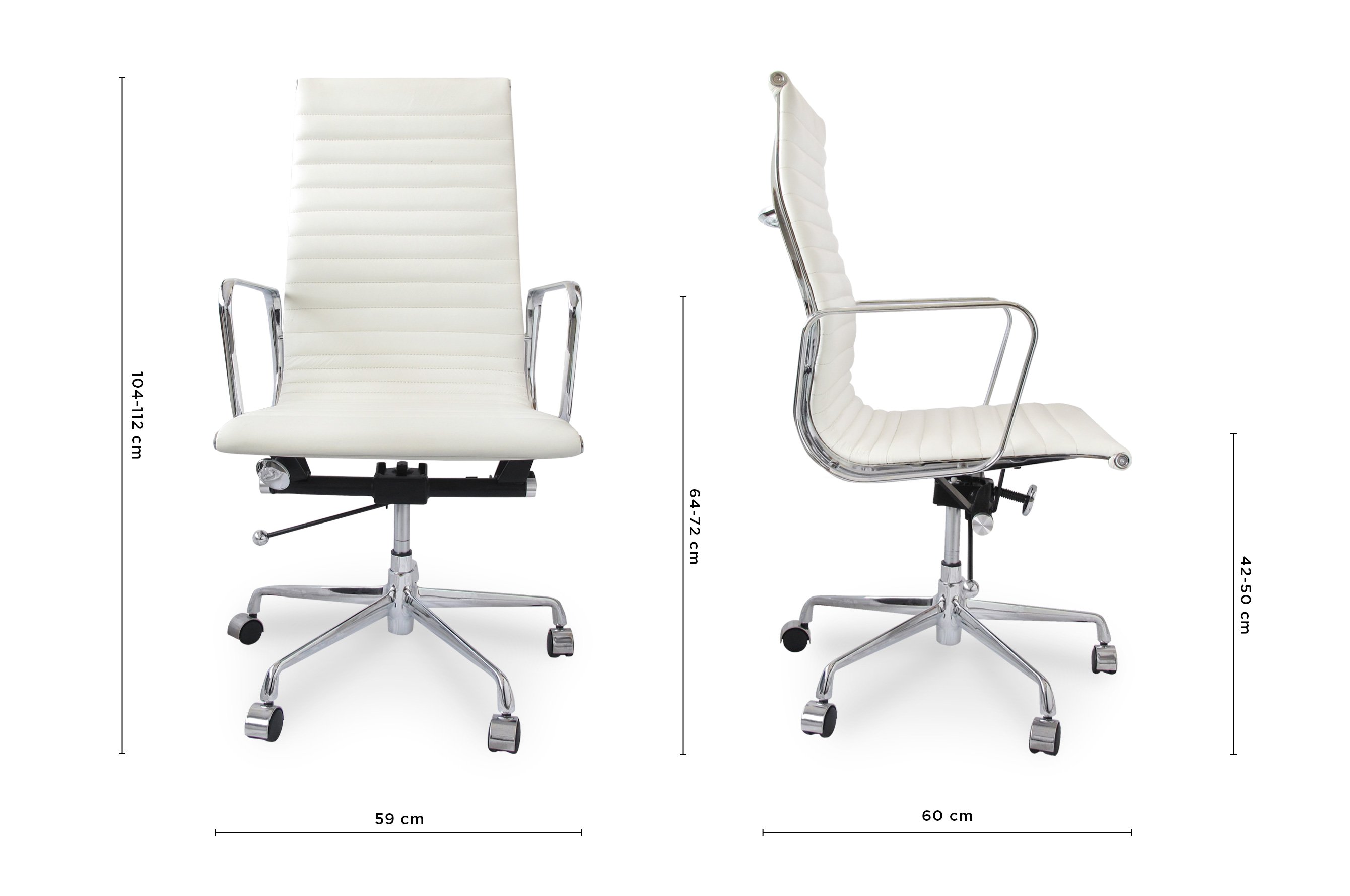Group Ribbed High Back Office Chair – White 5