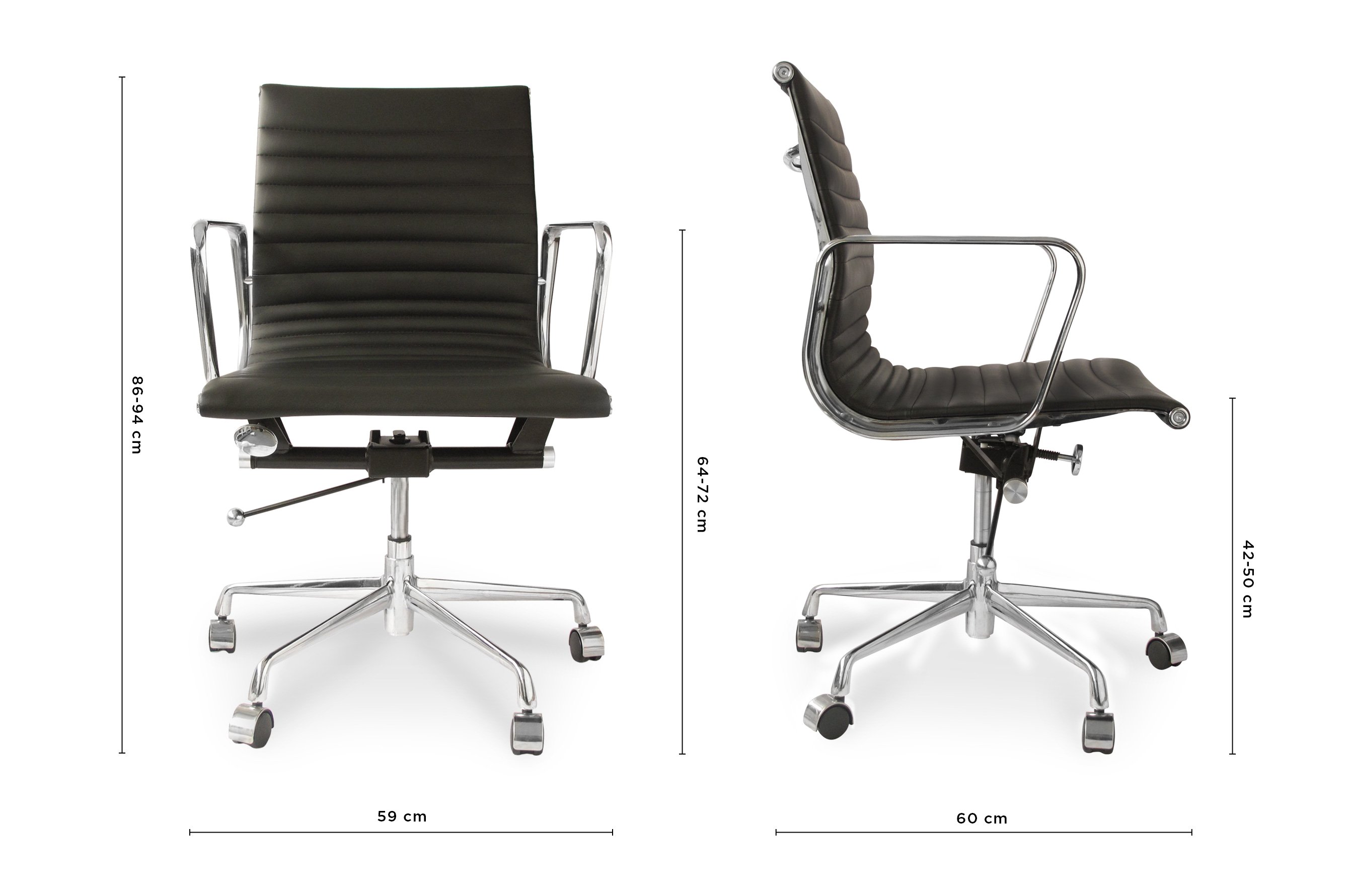 Group Ribbed Low Back Office Chair – Black 5