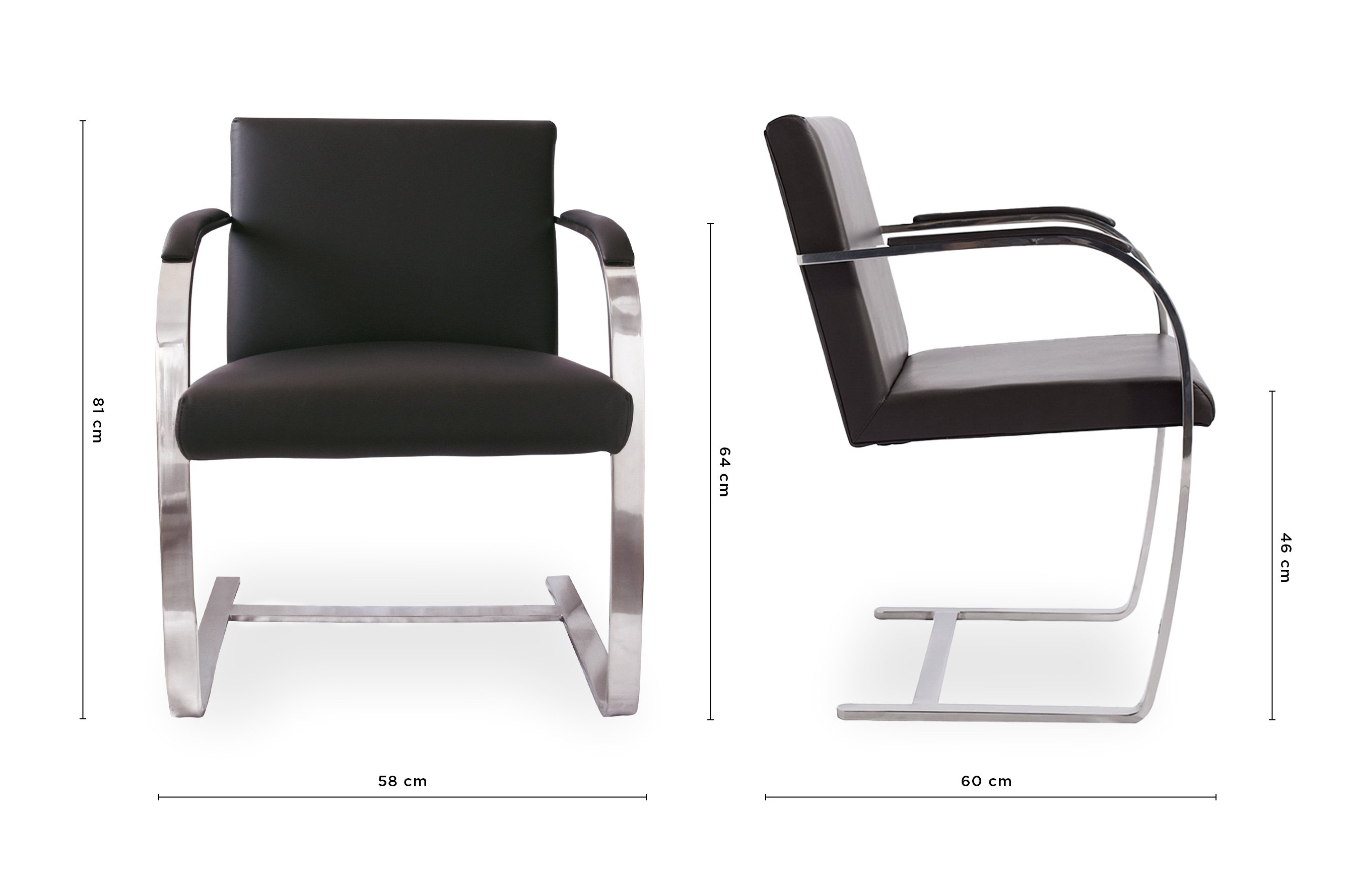 Replica Mies van der Rohe Brno Chair – Black 5
