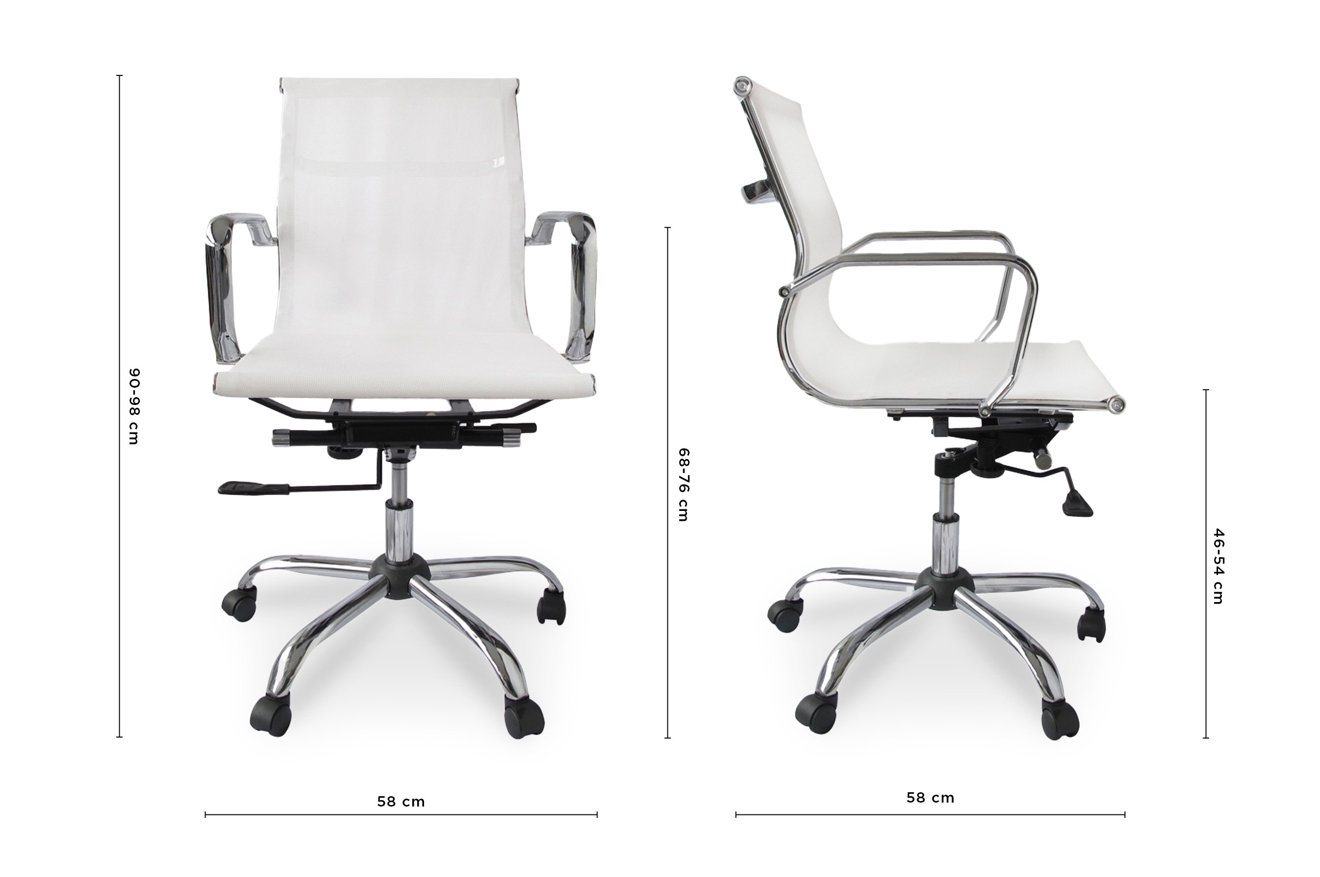 Bureau Low Back Mesh Office Chair – White 5