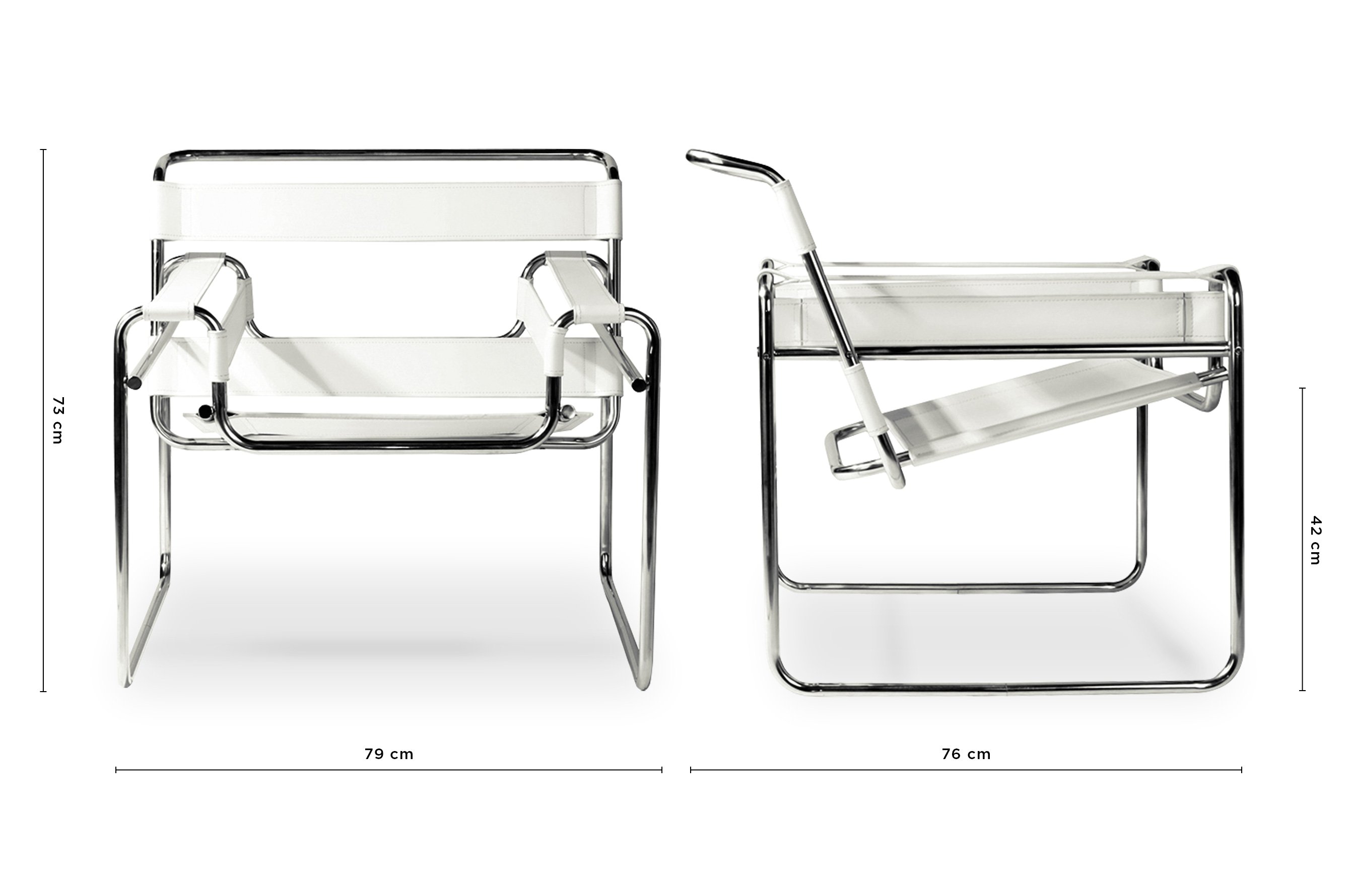 Replica Wassily Chair – Ivory White 4