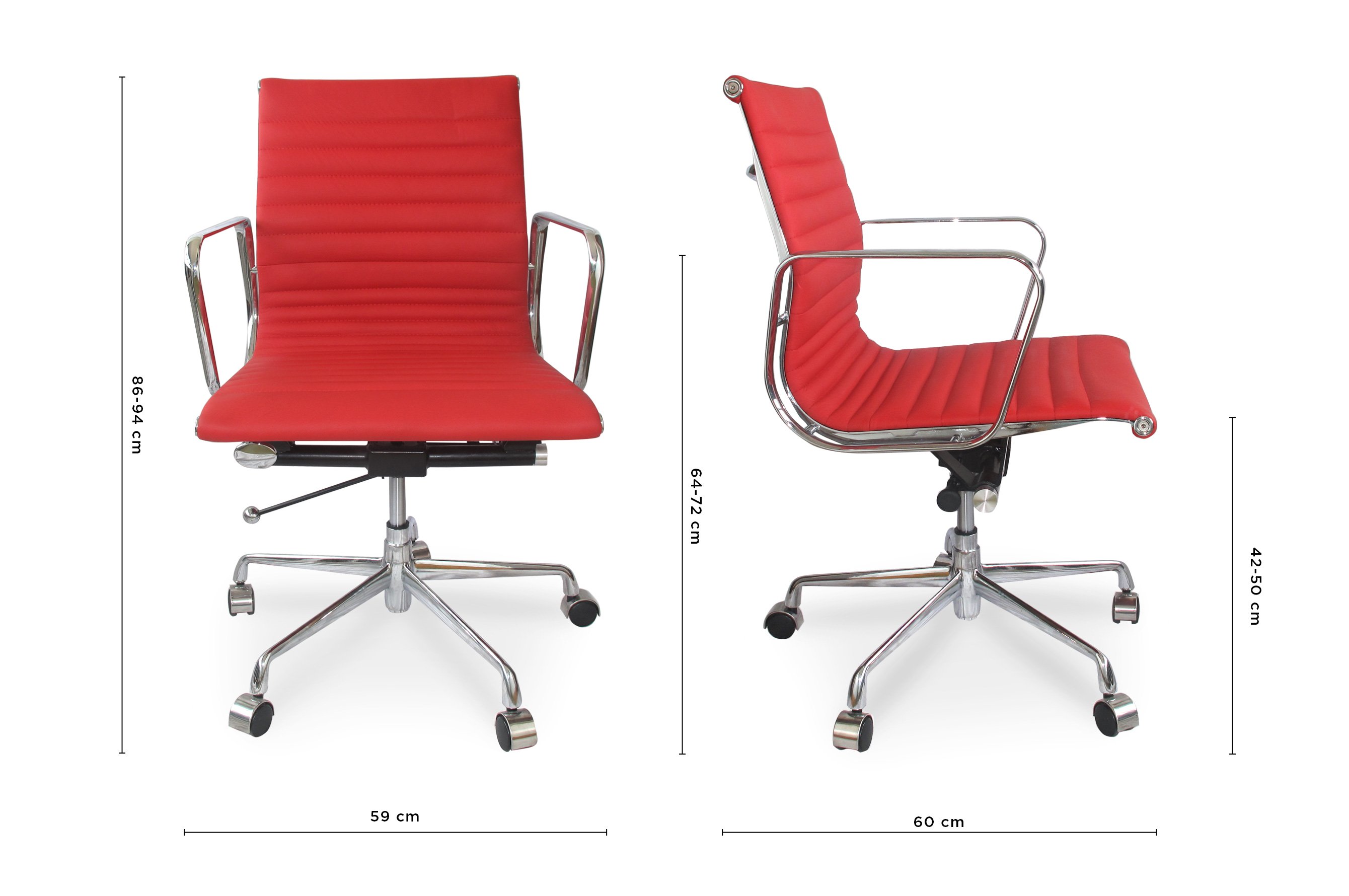 Group Ribbed Low Back Office Chair – Red 5