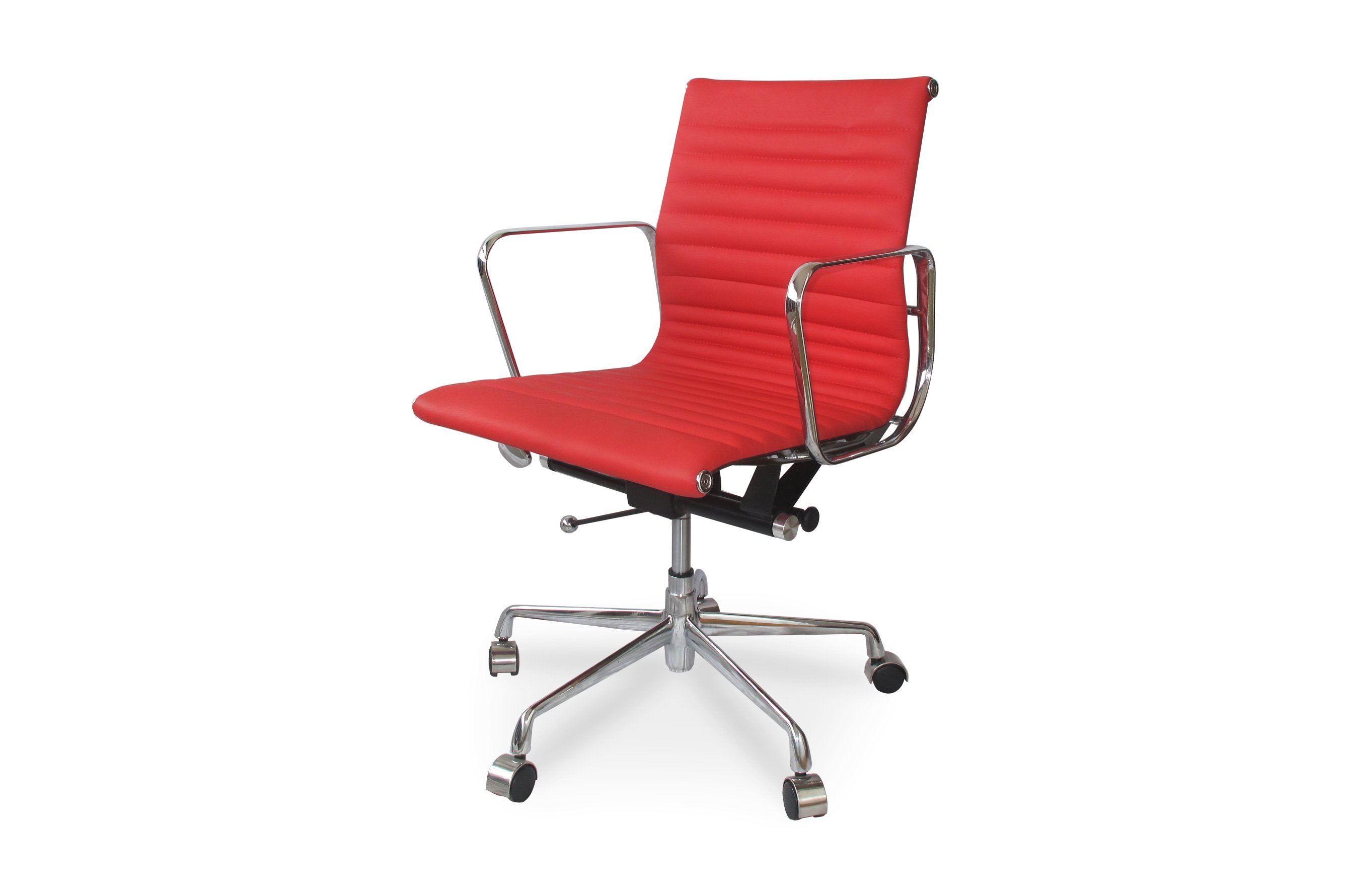 Group Ribbed Low Back Office Chair – Red 2