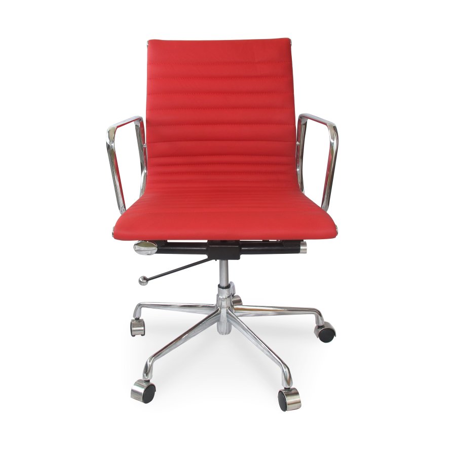 Group Ribbed Low Back Office Chair – Red 18