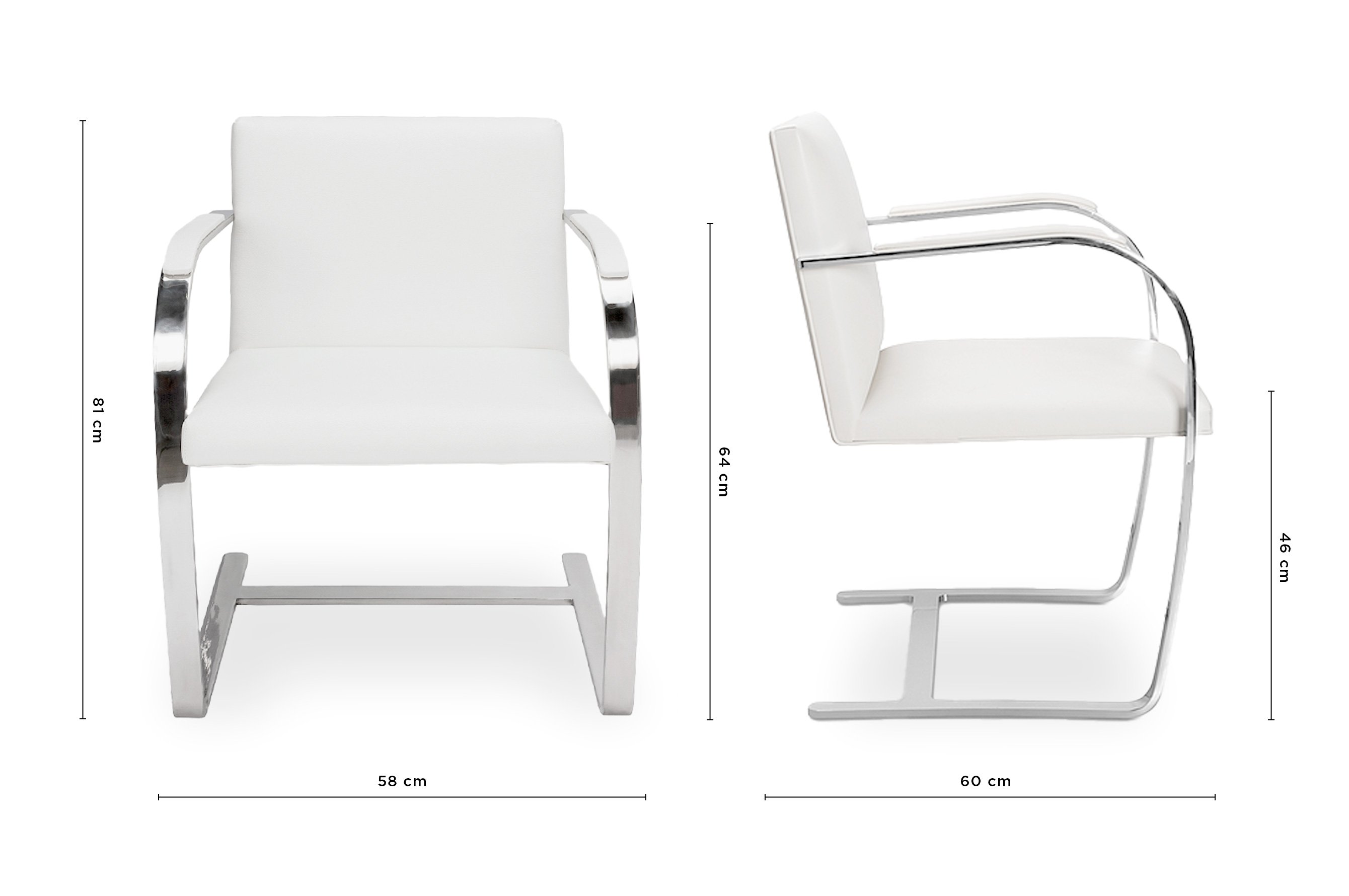 Replica Mies van der Rohe Brno Chair – White 5