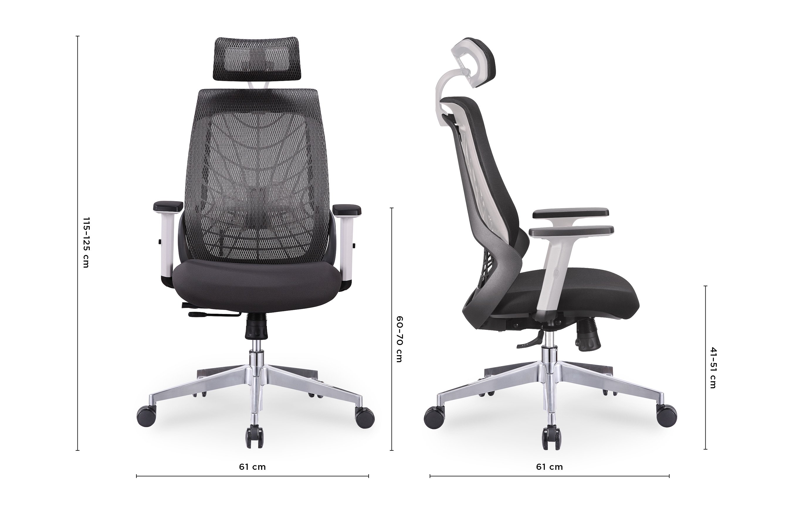 Orb Ergonomic Office Chair – Grey / White 5