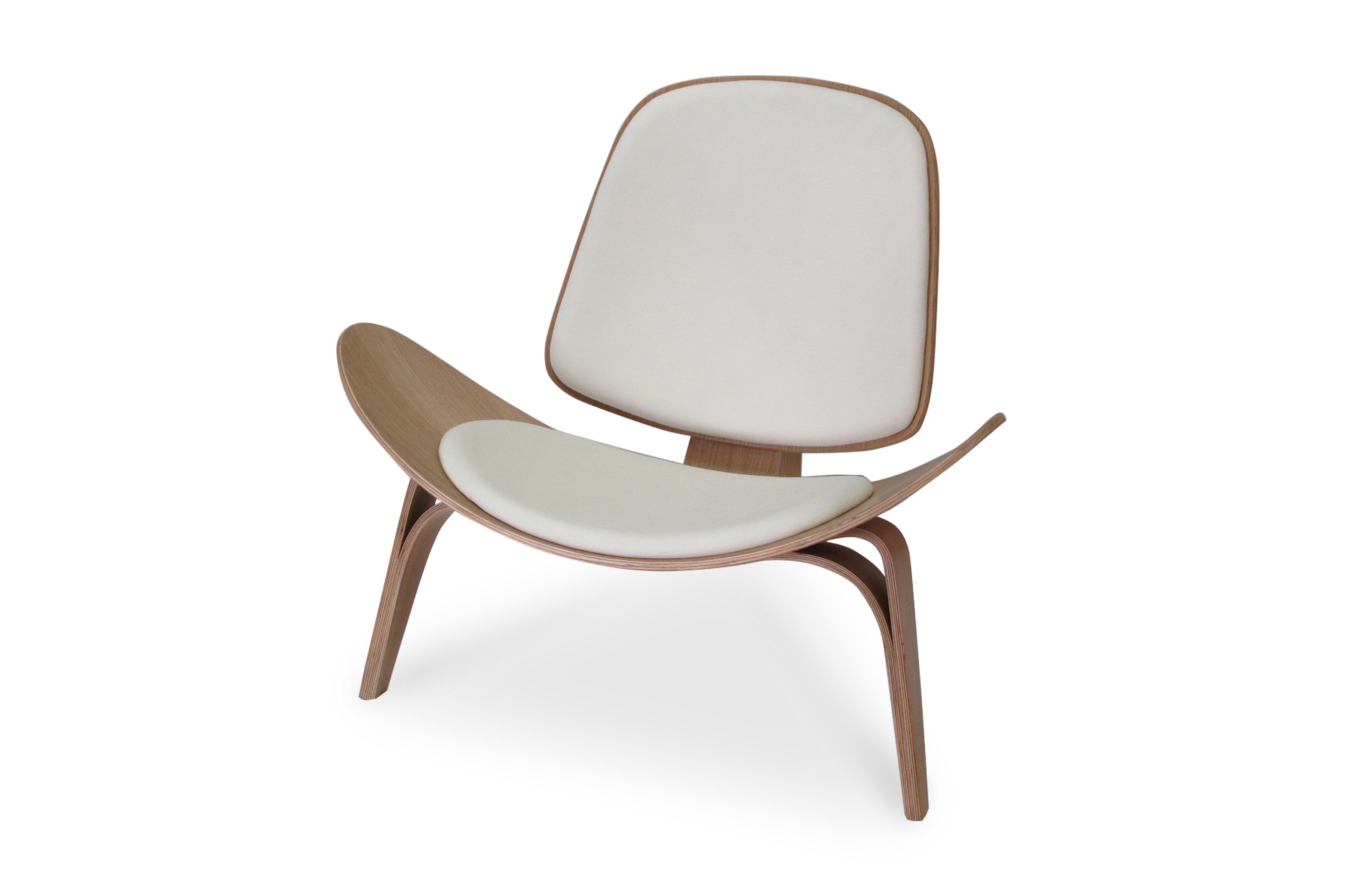 Nordic Wing Chair – Oak / White Leather 2