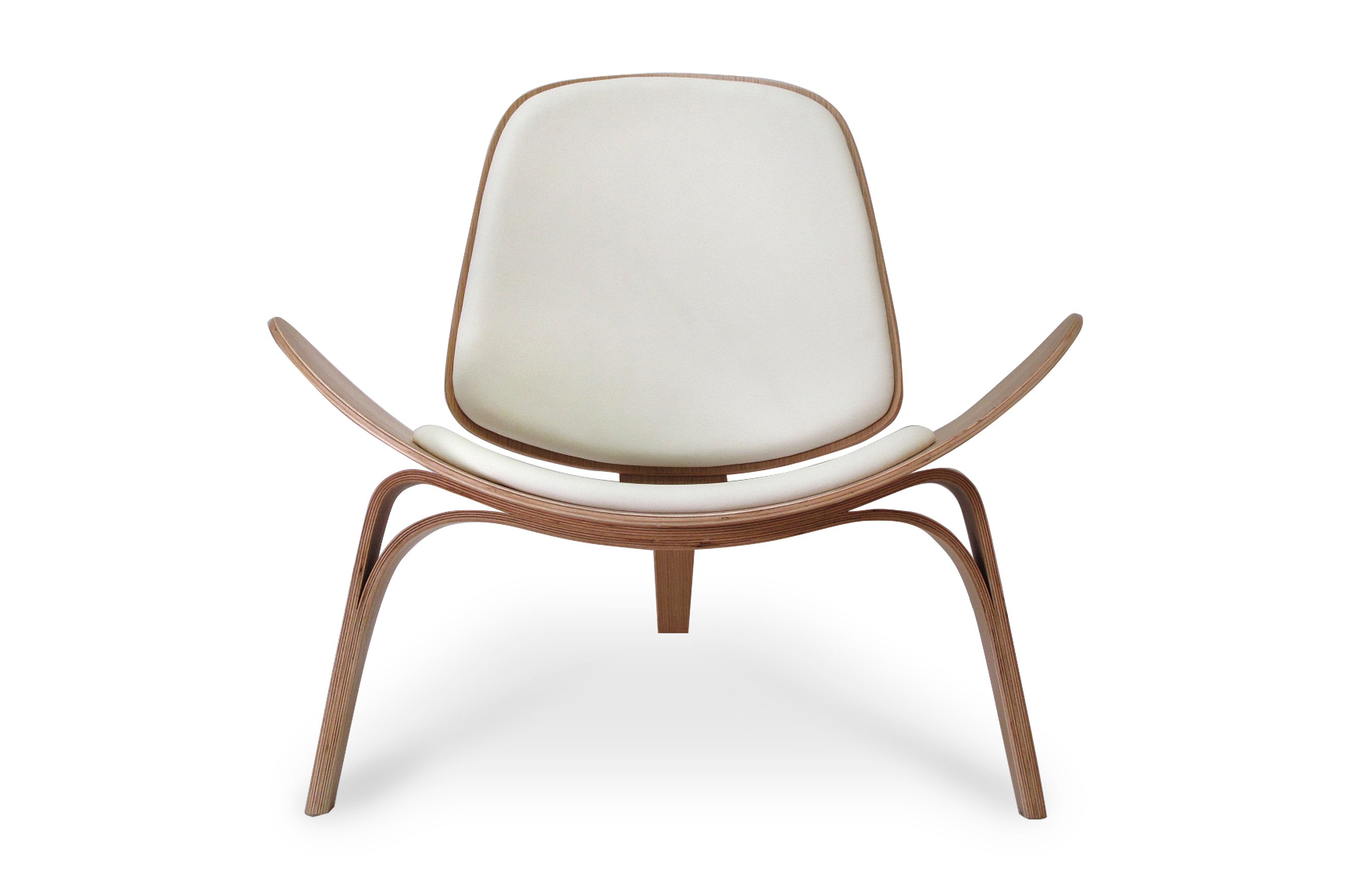 Nordic Wing Chair – Oak / White Leather 1