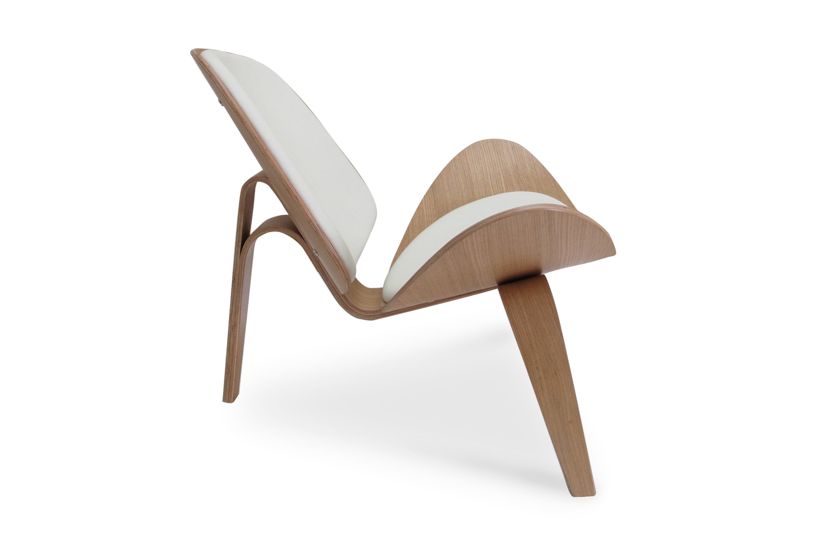 Nordic Wing Chair – Oak / White Leather 3