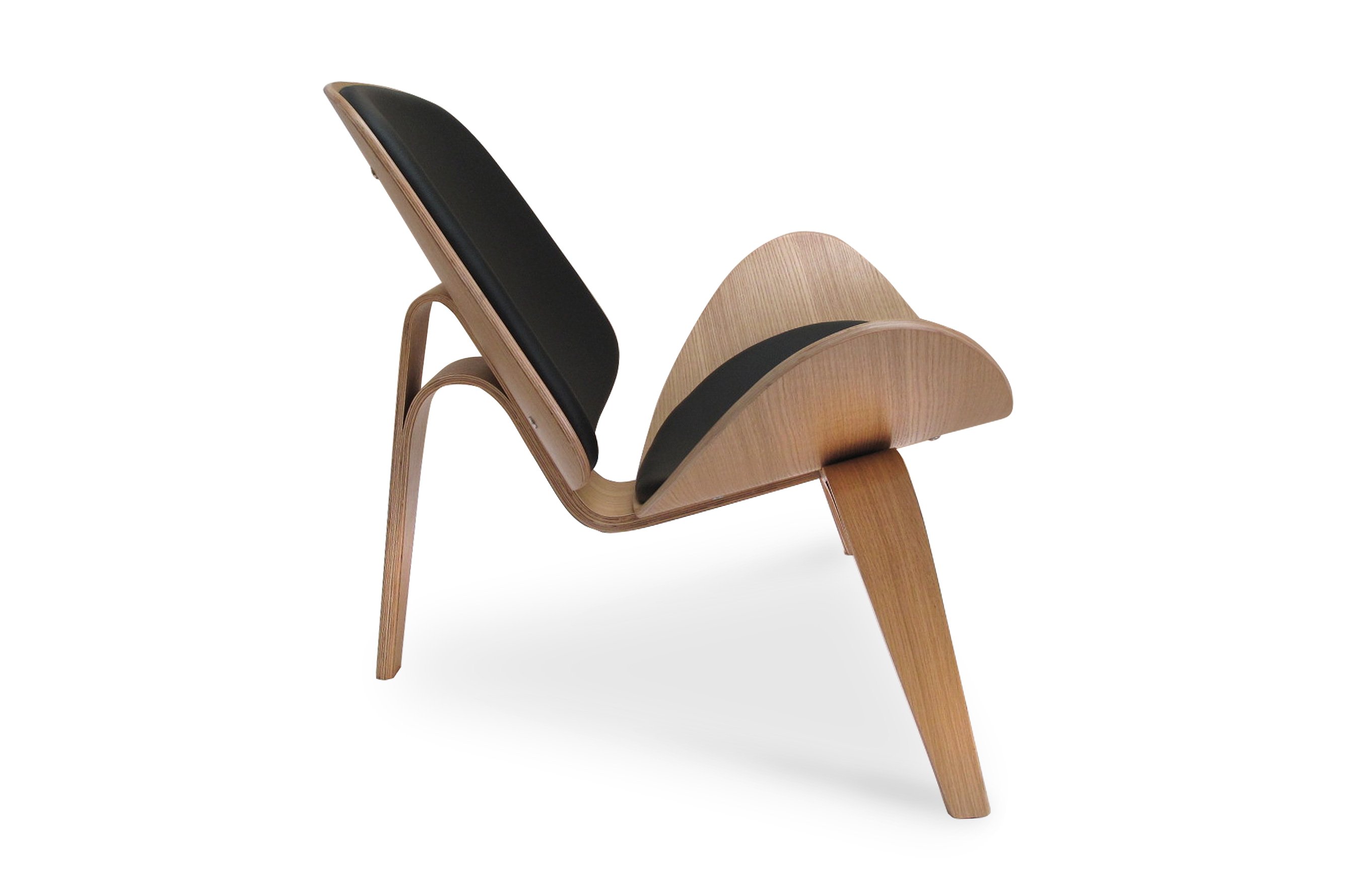 Nordic Wing Chair – Oak / Black Leather 3