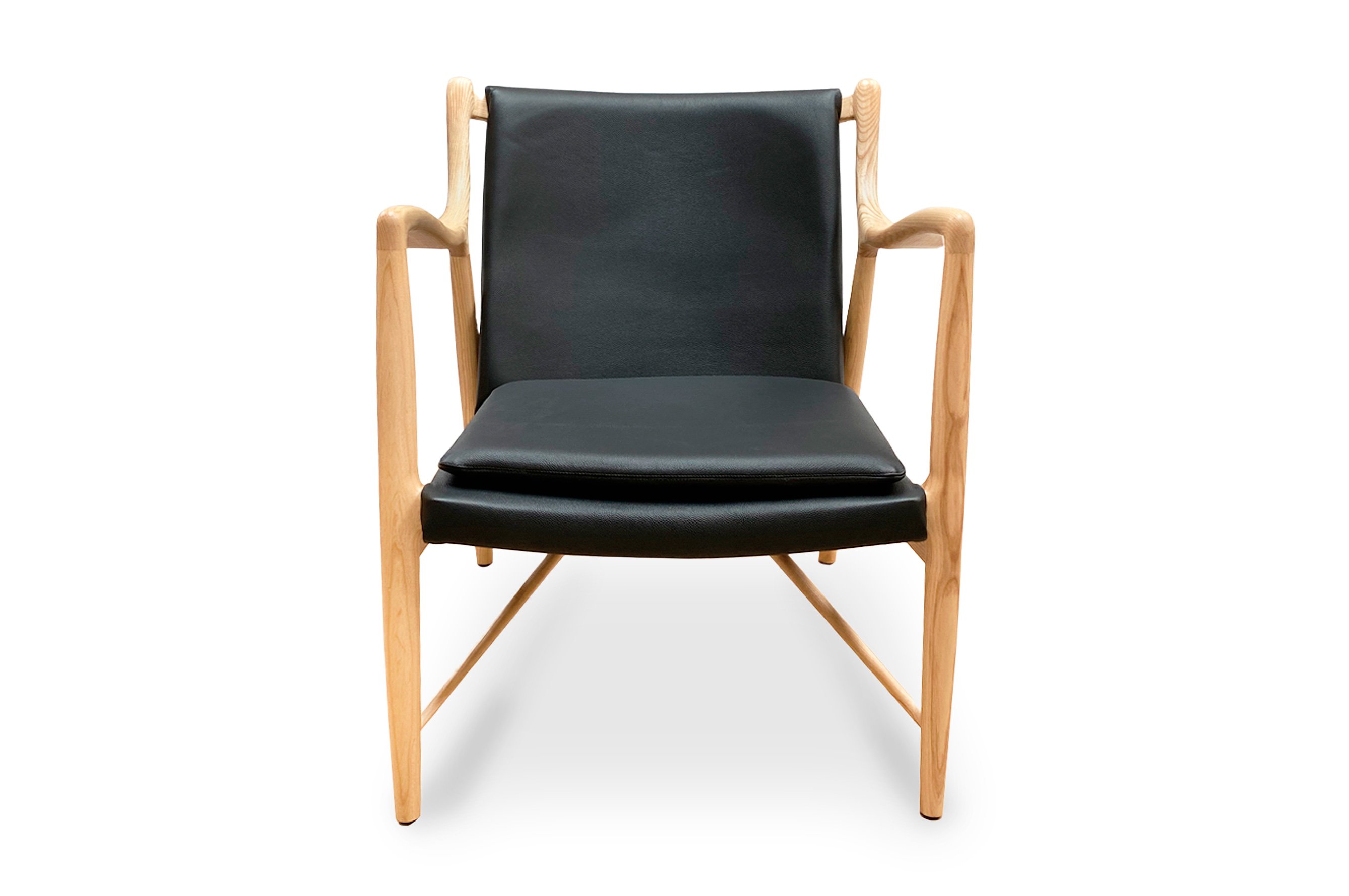 Odin Armchair – Leather Black / Ash Wood 1