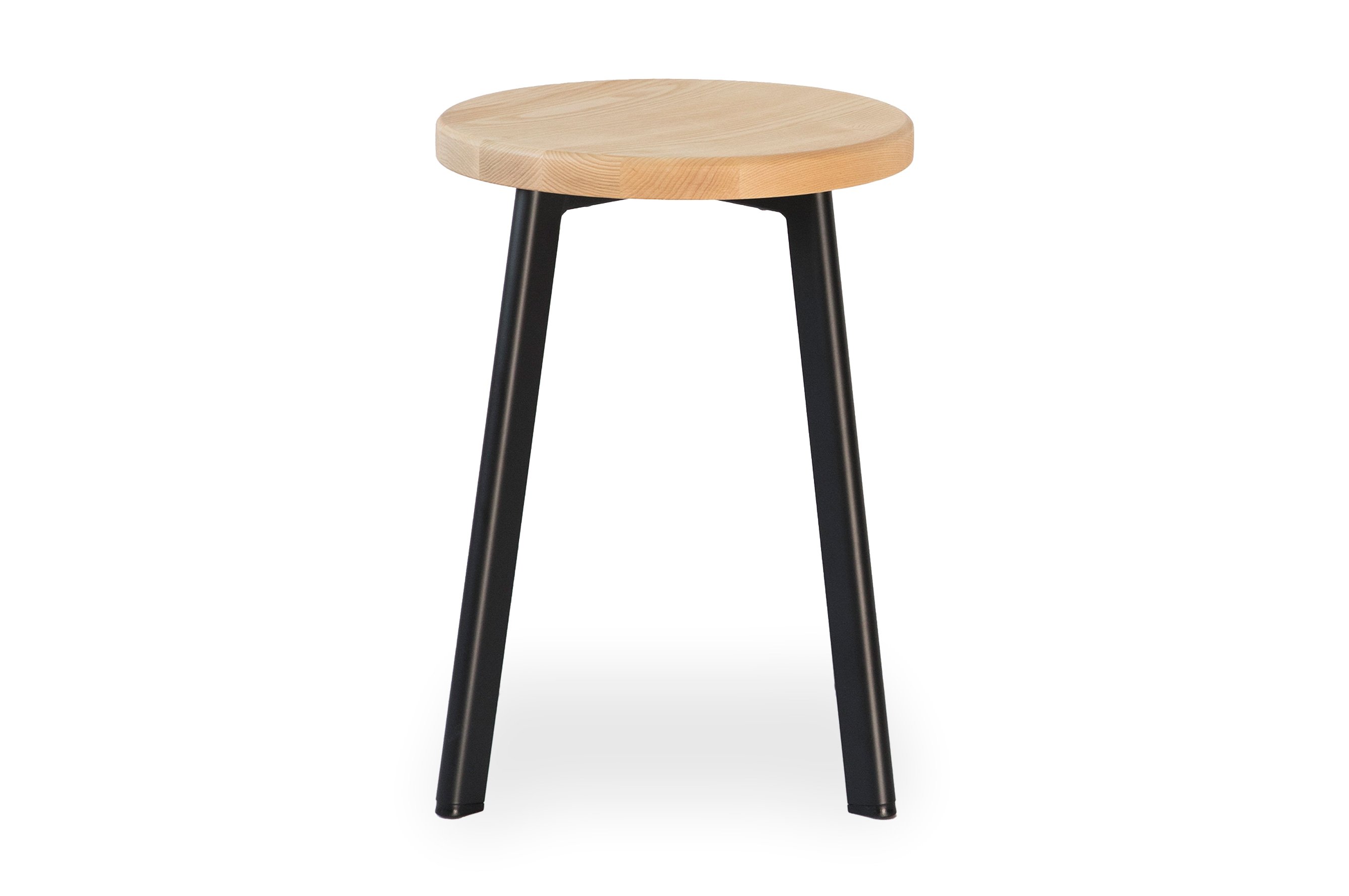 Jonty Stool 46cm – Matt Black / Ash Wood Seat 1