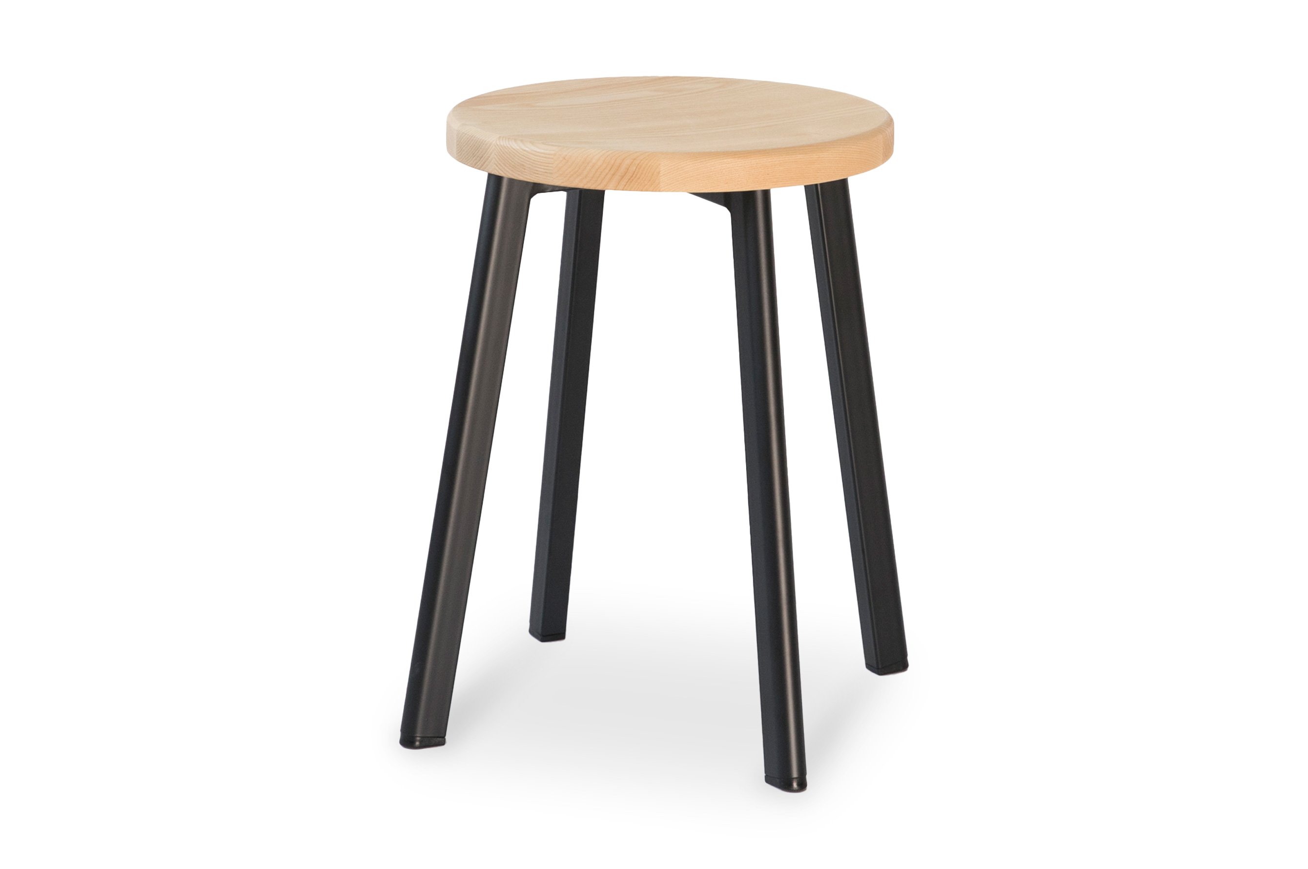 Jonty Stool 46cm – Matt Black / Ash Wood Seat 2