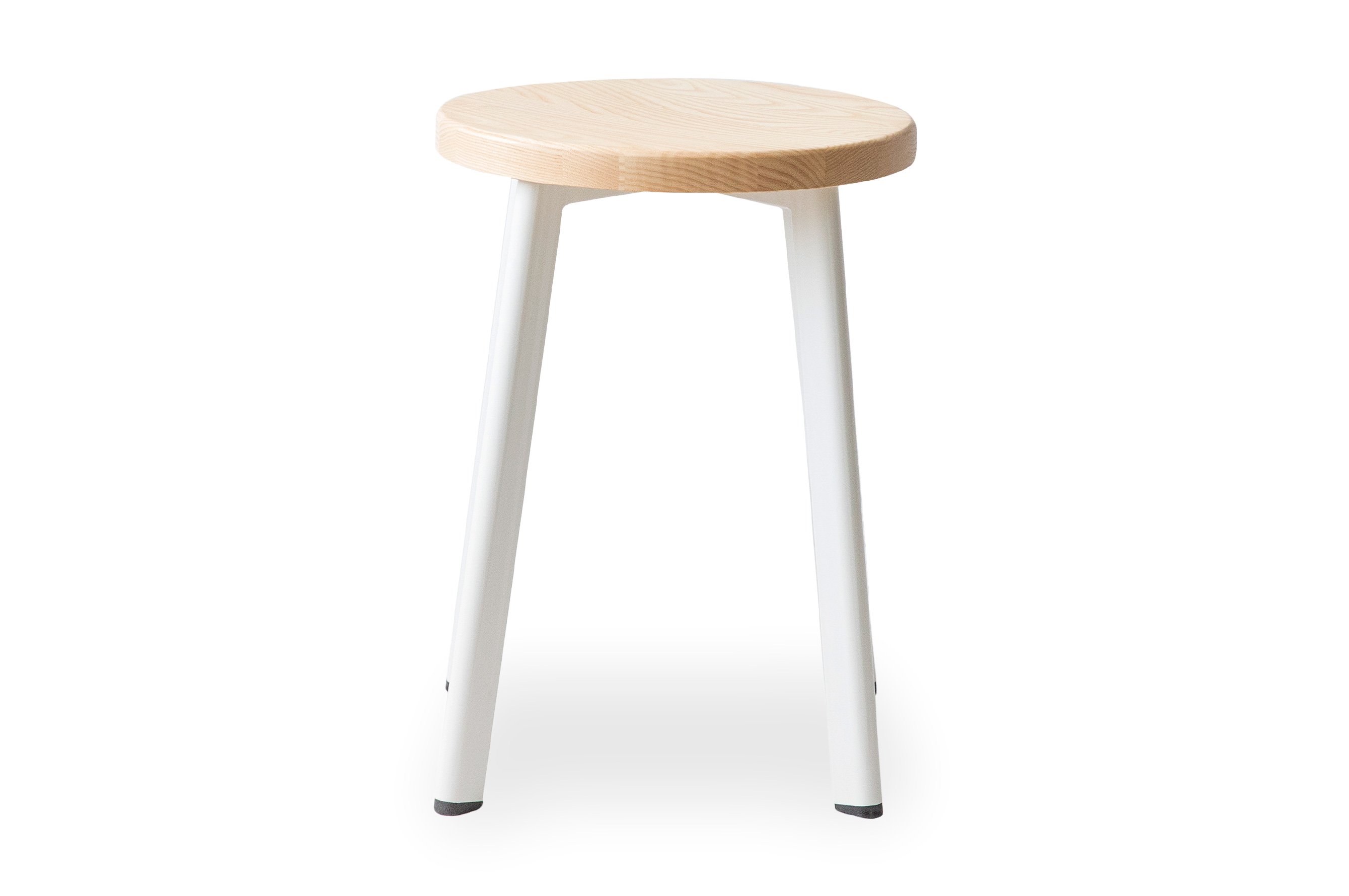 Jonty Stool 46cm – White / Ash Wood Seat 1