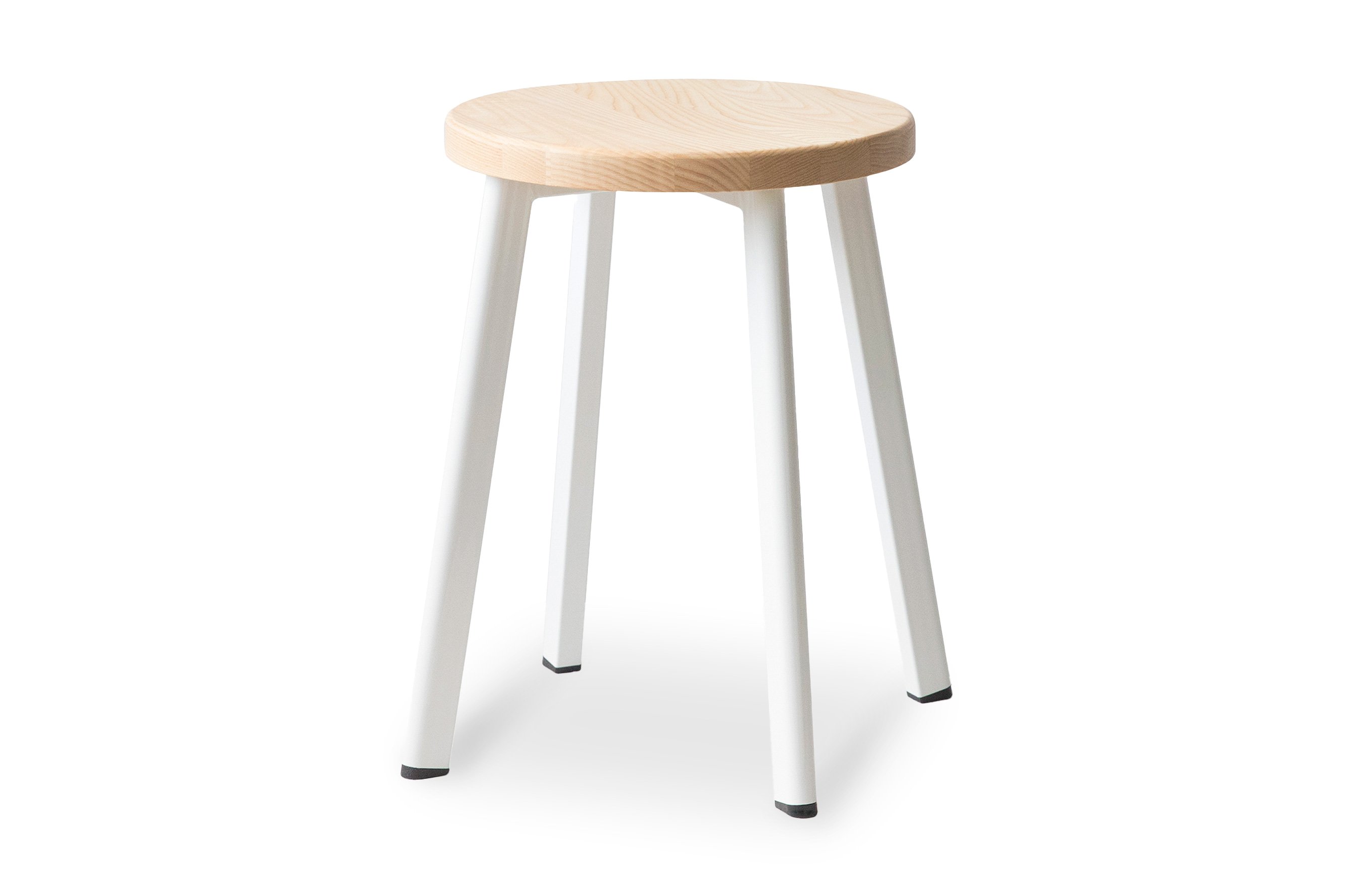 Jonty Stool 46cm – White / Ash Wood Seat 2