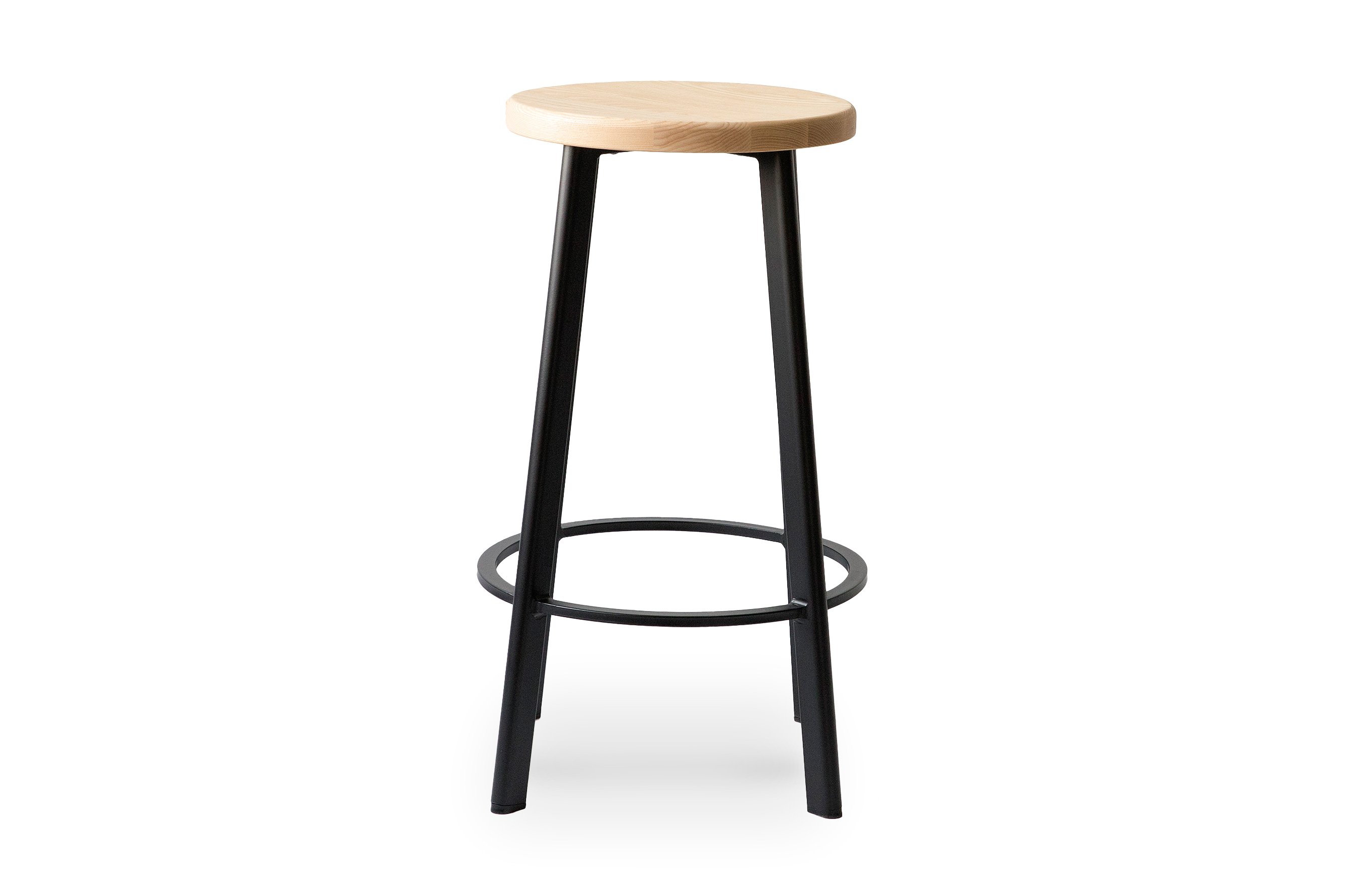 Jonty Barstool 66cm – Matt Black / Ash Wood Seat 1