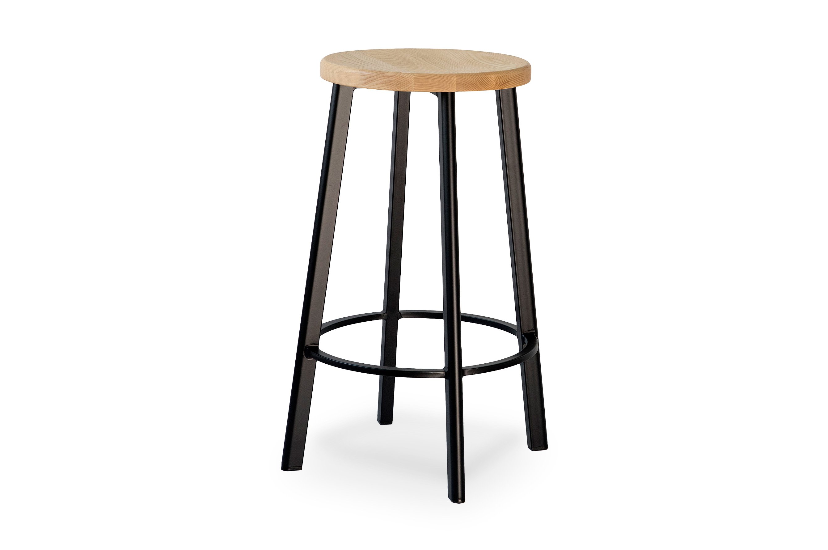 Jonty Barstool 66cm – Matt Black / Ash Wood Seat 2