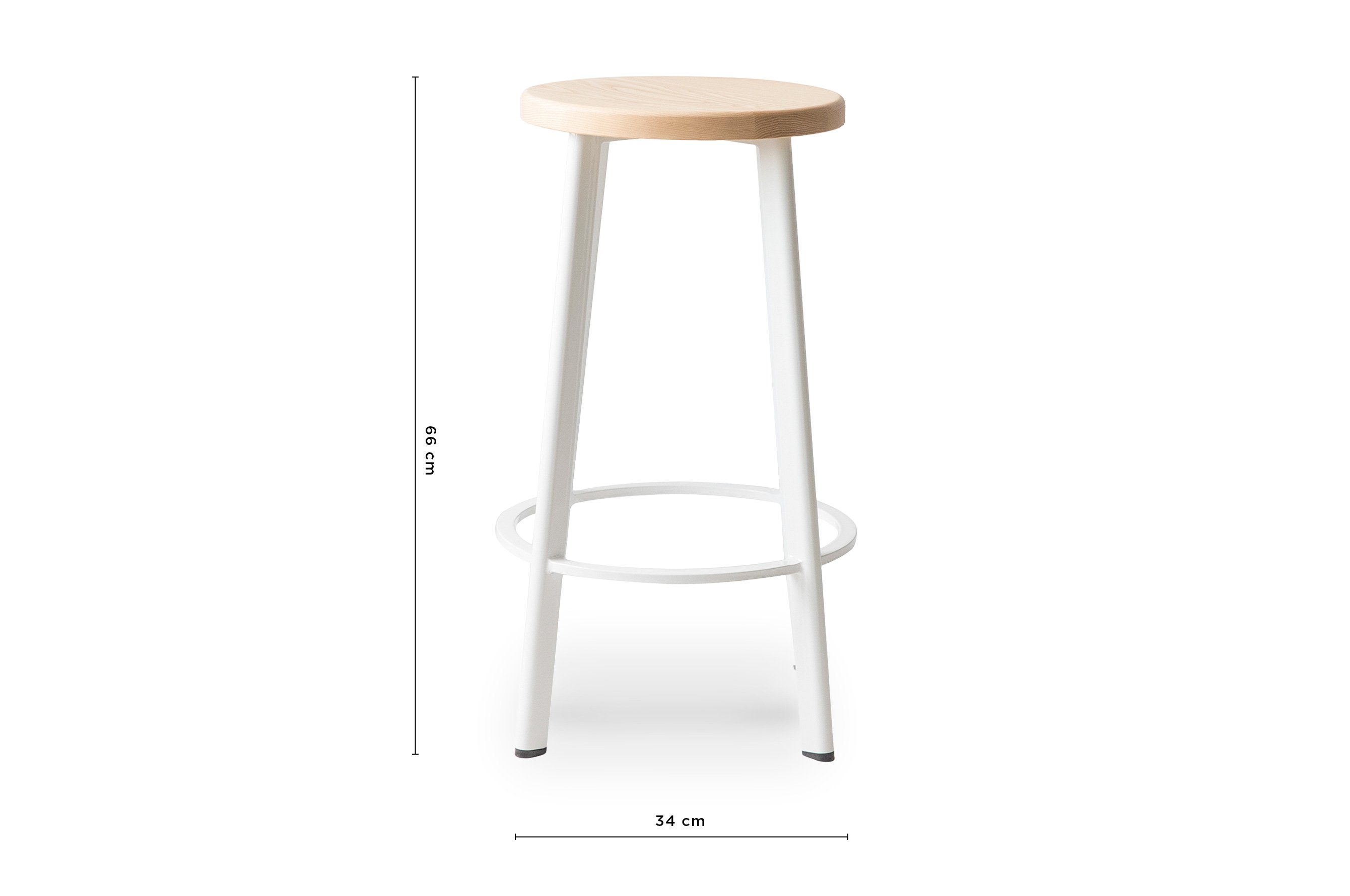Jonty Barstool 66cm – White / Ash Wood Seat 6