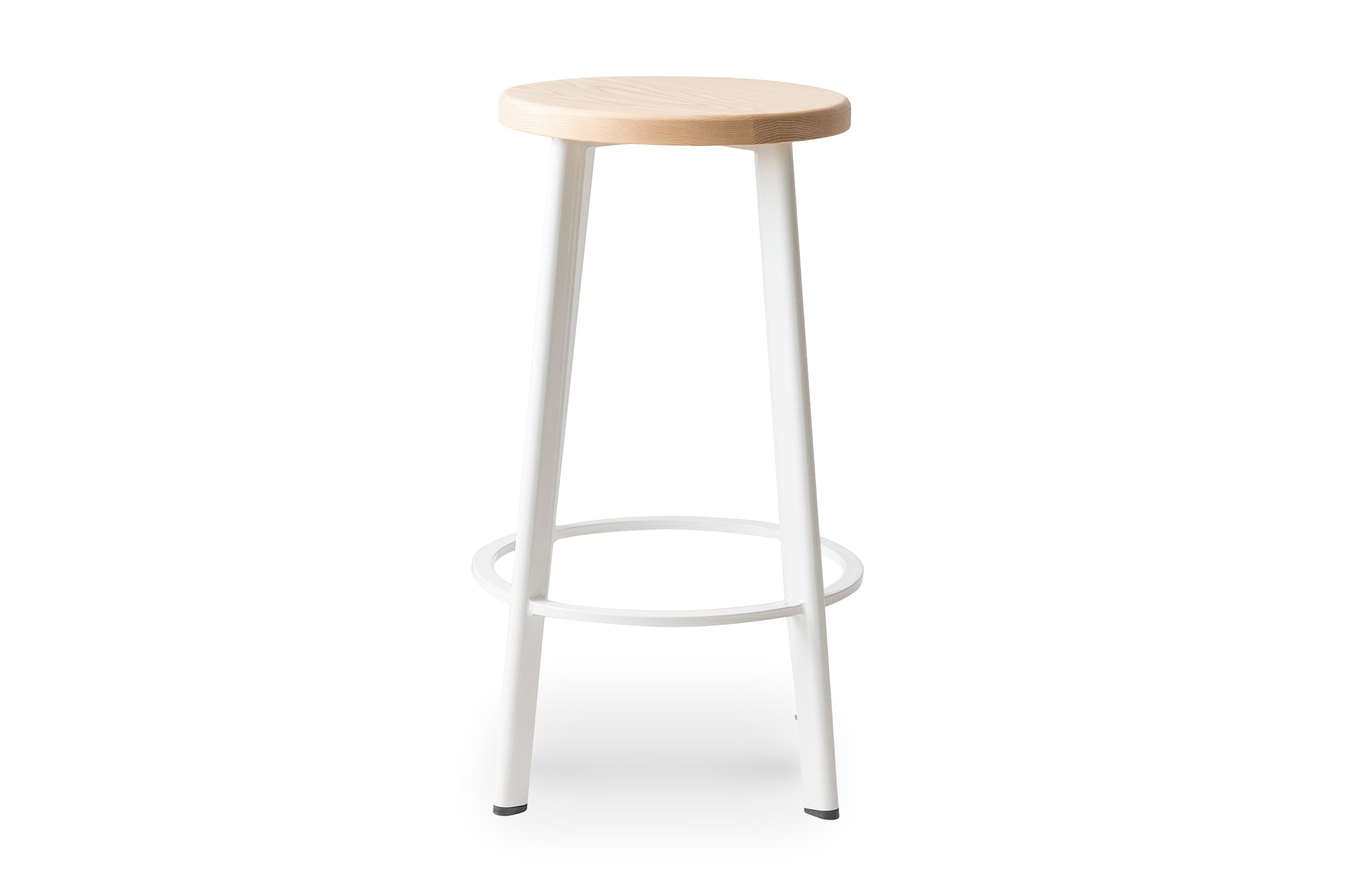 Jonty Barstool 66cm – White / Ash Wood Seat 1