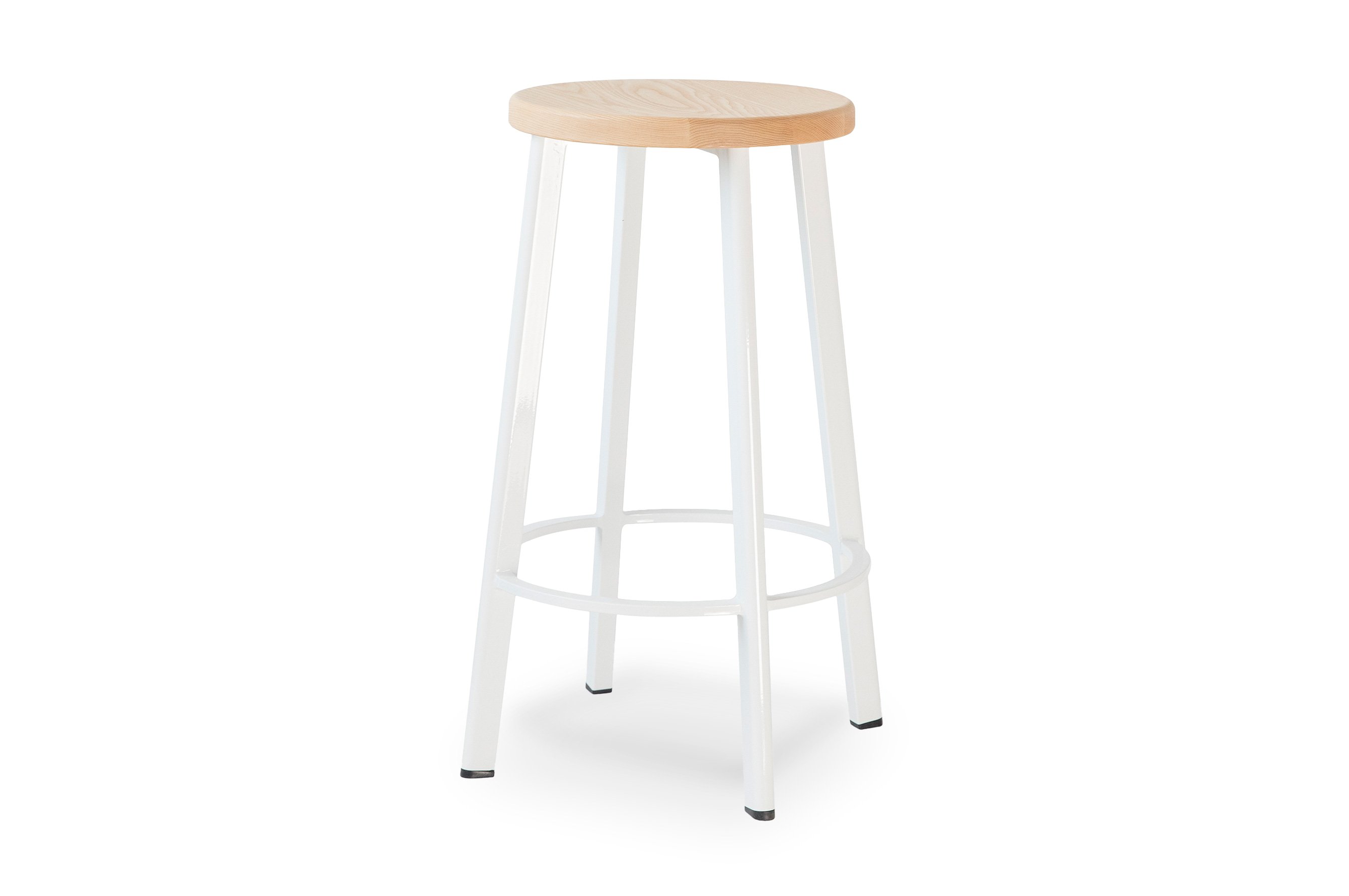 Jonty Barstool 66cm – White / Ash Wood Seat 2