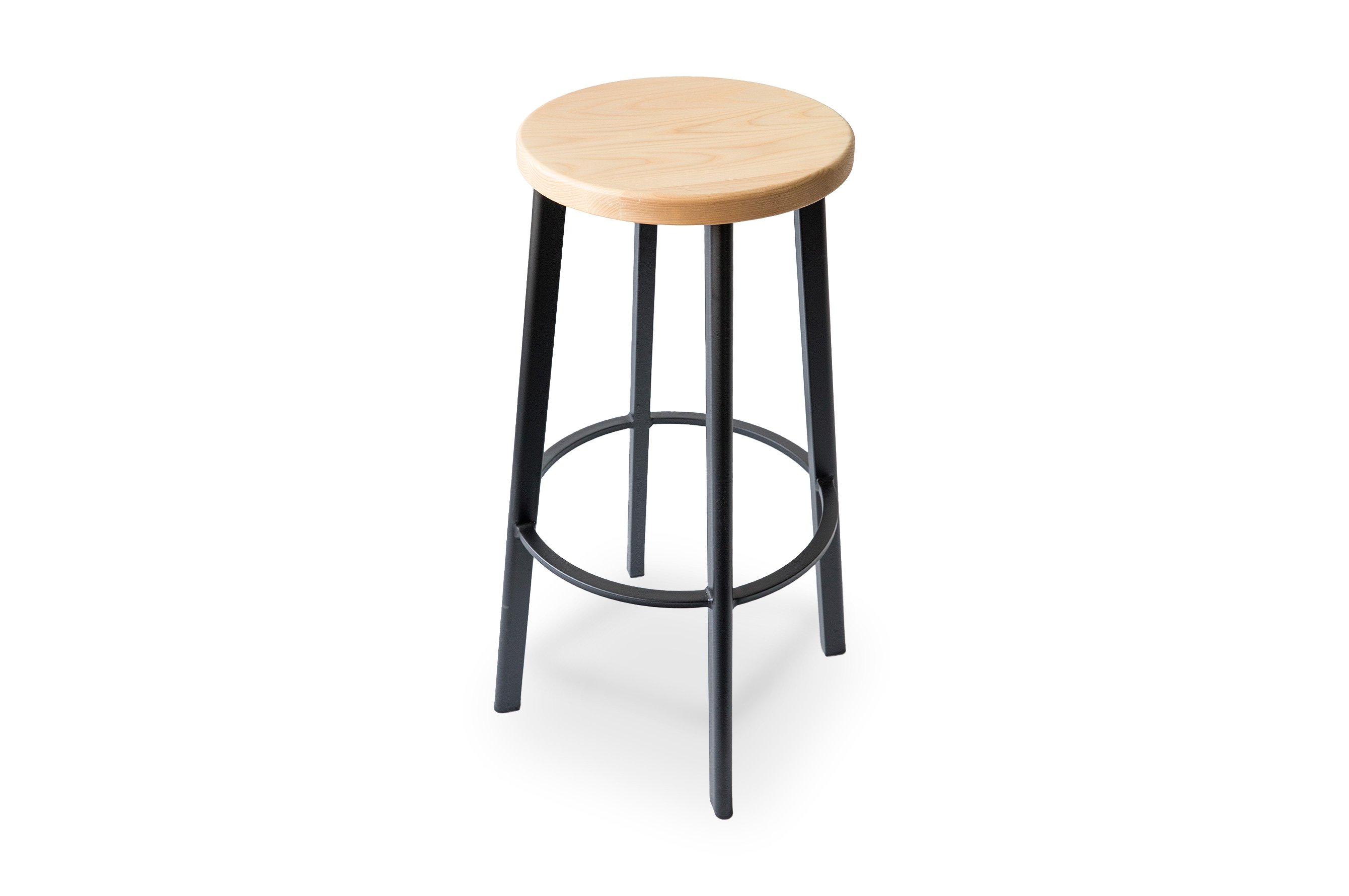 Jonty Barstool 76cm – Matt Black / Ash Wood Seat 3