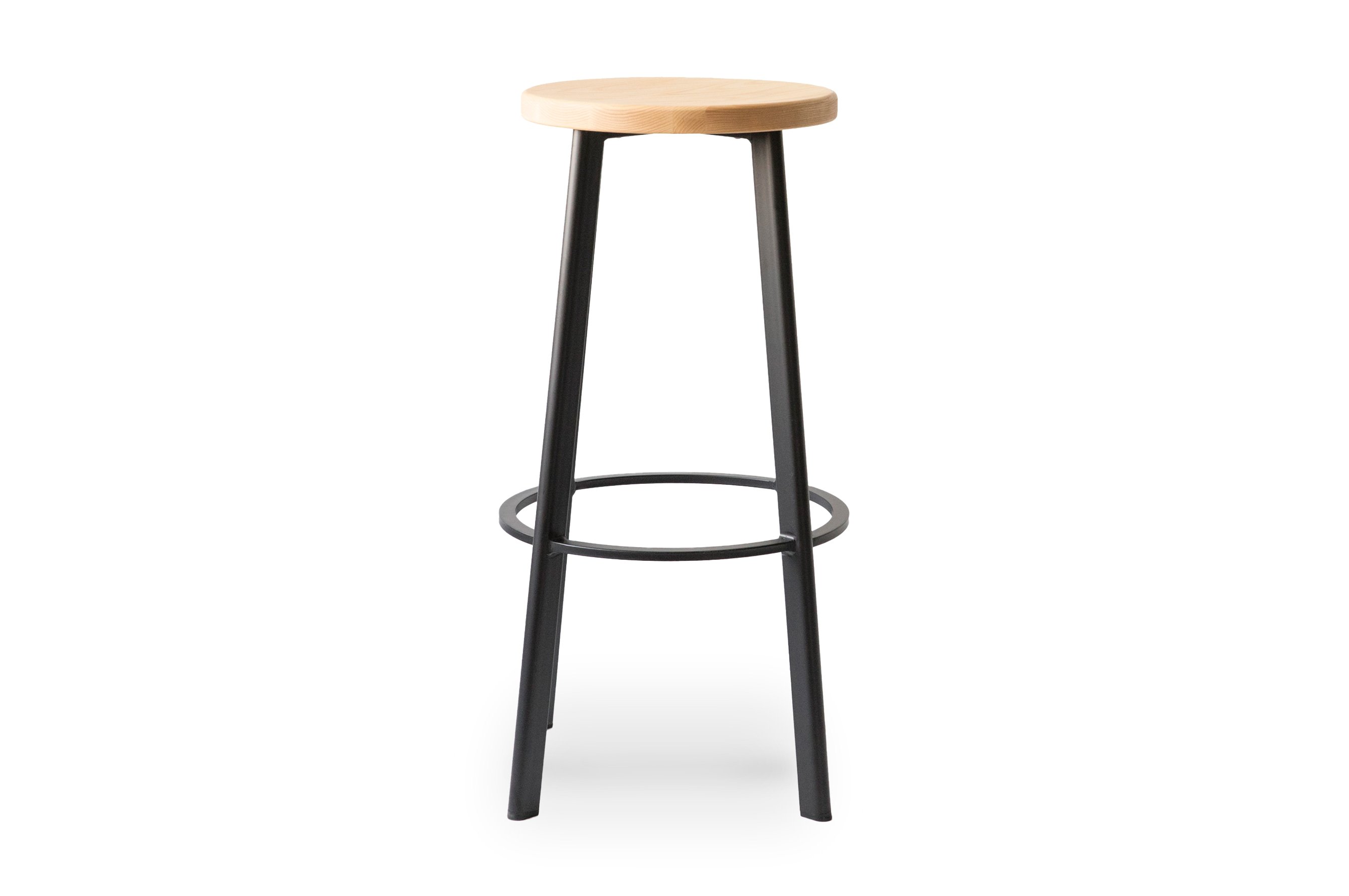 Jonty Barstool 76cm – Matt Black / Ash Wood Seat 1