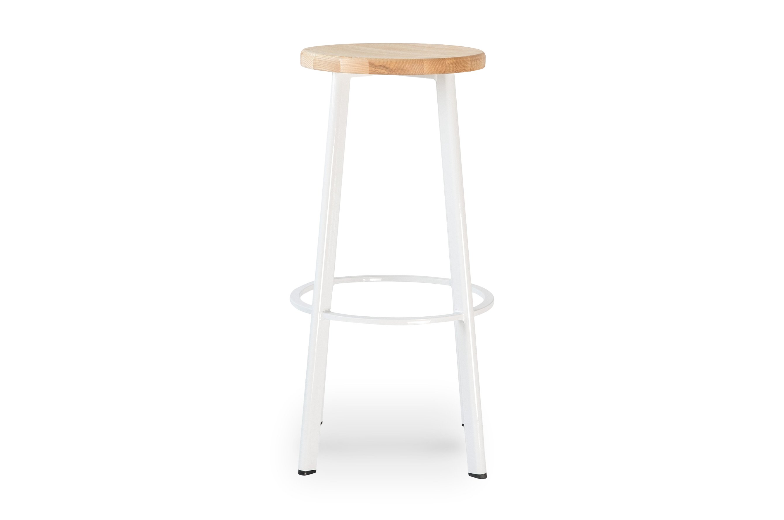 Jonty Barstool 76cm – Matt White / Ash Wood Seat 1