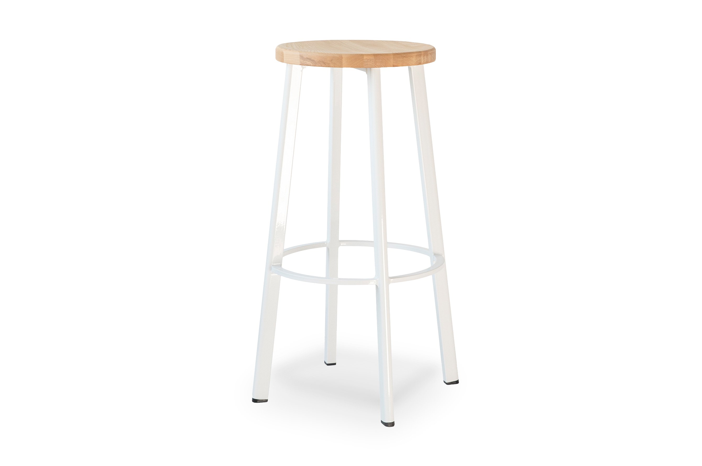 Jonty Barstool 76cm – Matt White / Ash Wood Seat 2