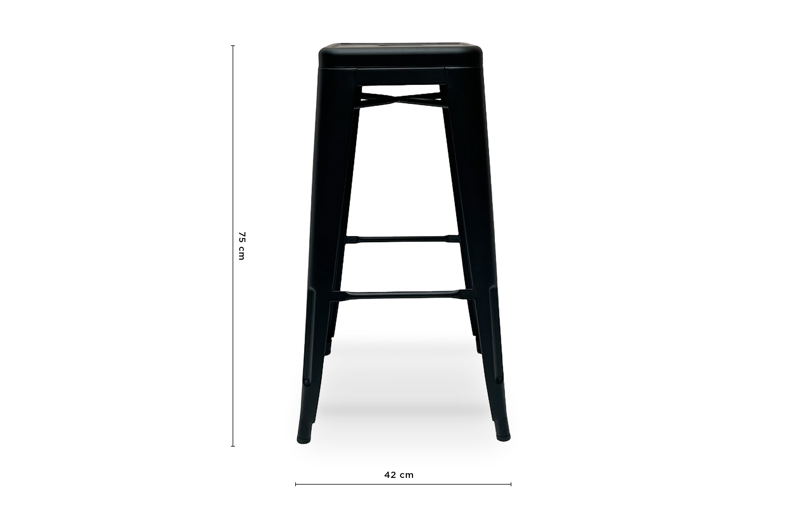 Amelie Stool 75cm – Matt Black 4