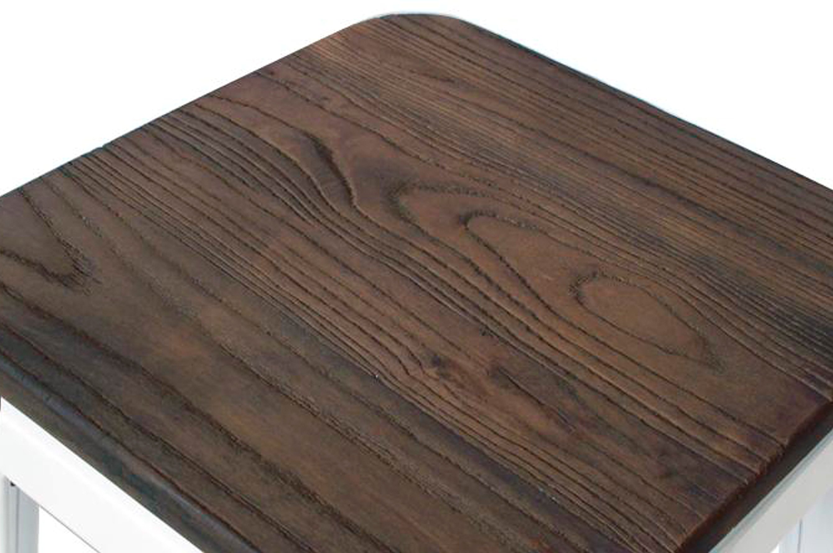 Amelie Stool 66cm – Matt White / Dark Elm Wood 3